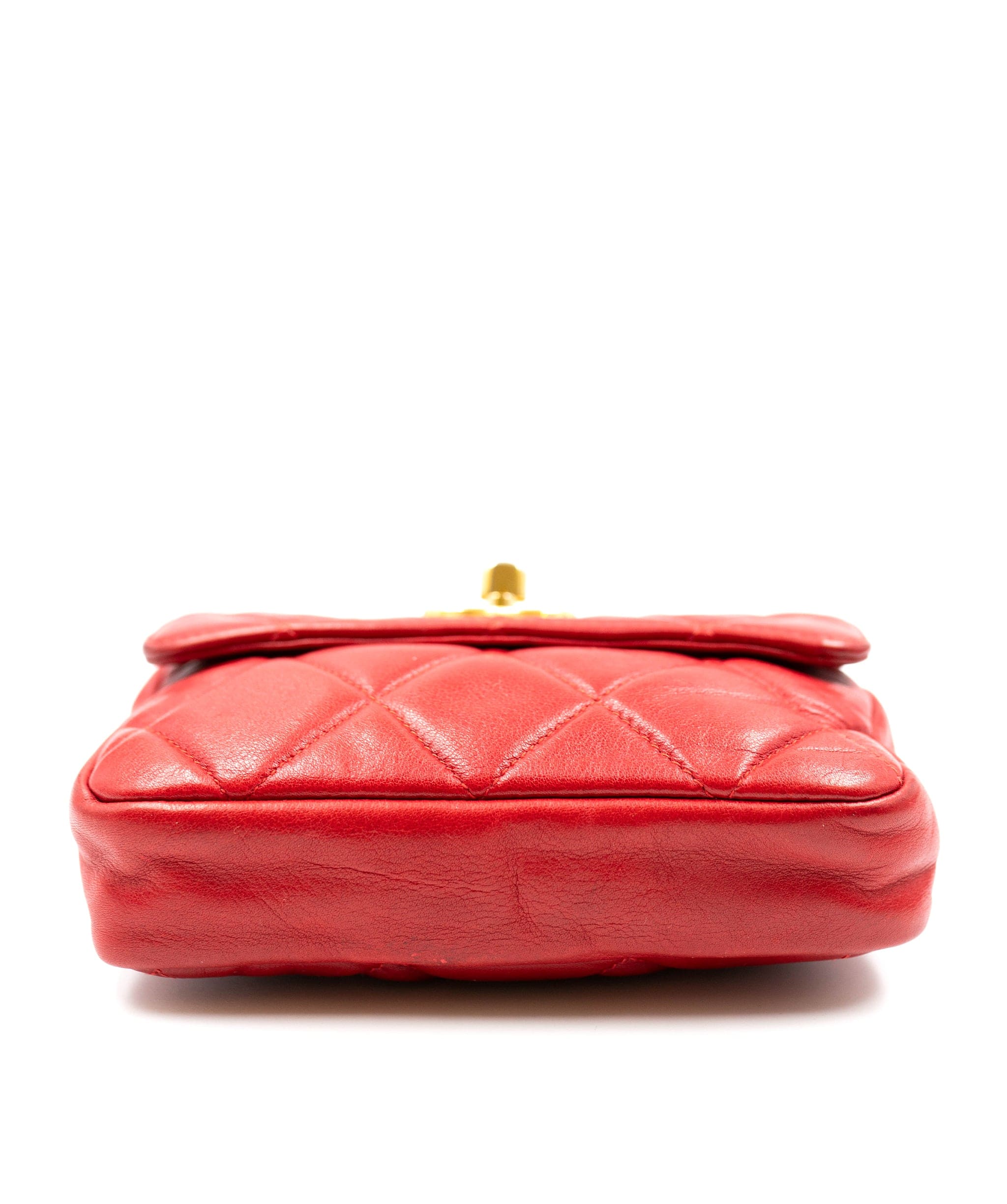 Chanel Chanel Red Lambskin CC Turnlock Waist Bag GHW  - AGL2050