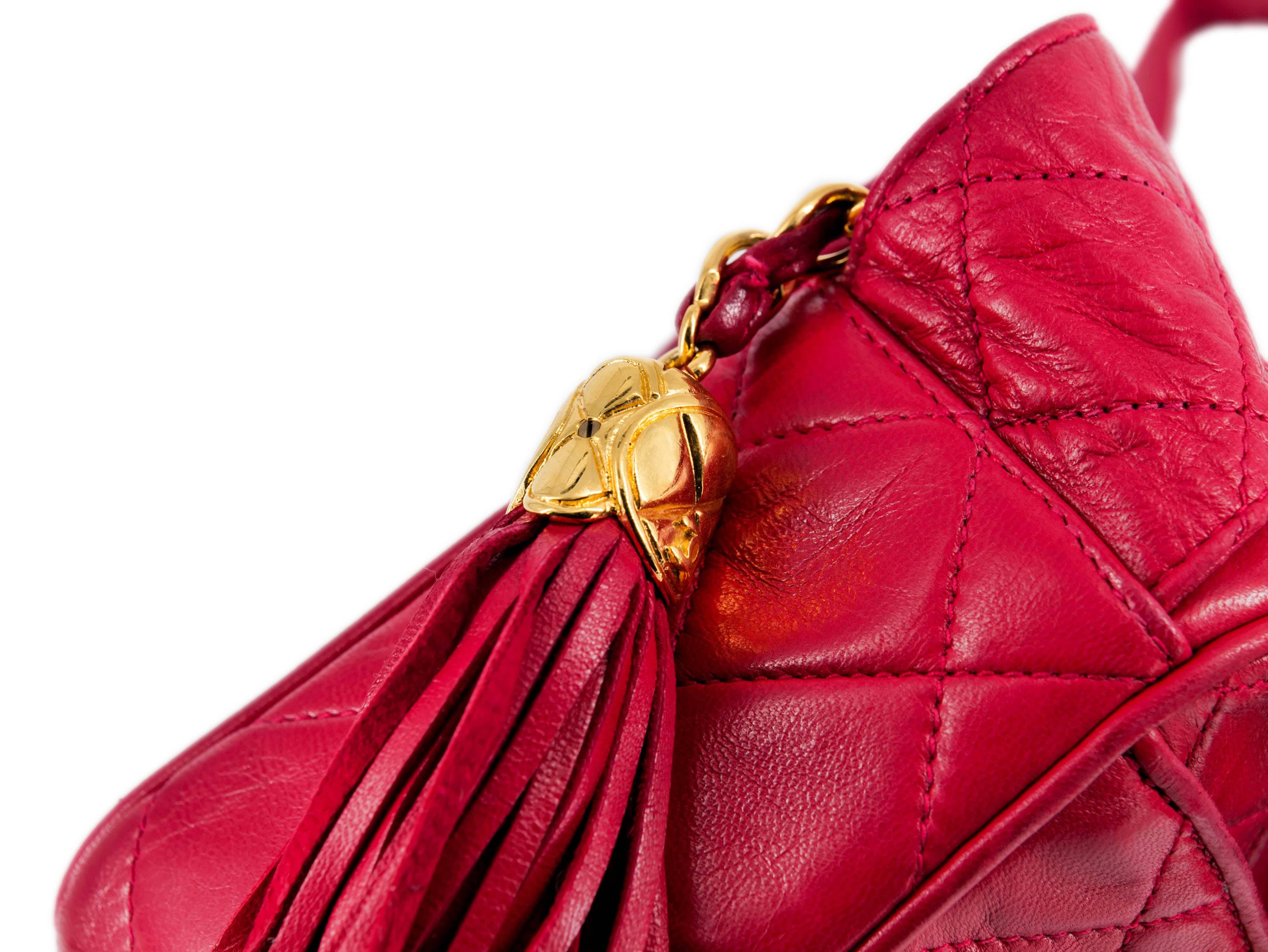 Chanel Chanel Red Lambskin Quilted Bag with GHW - AWC1262