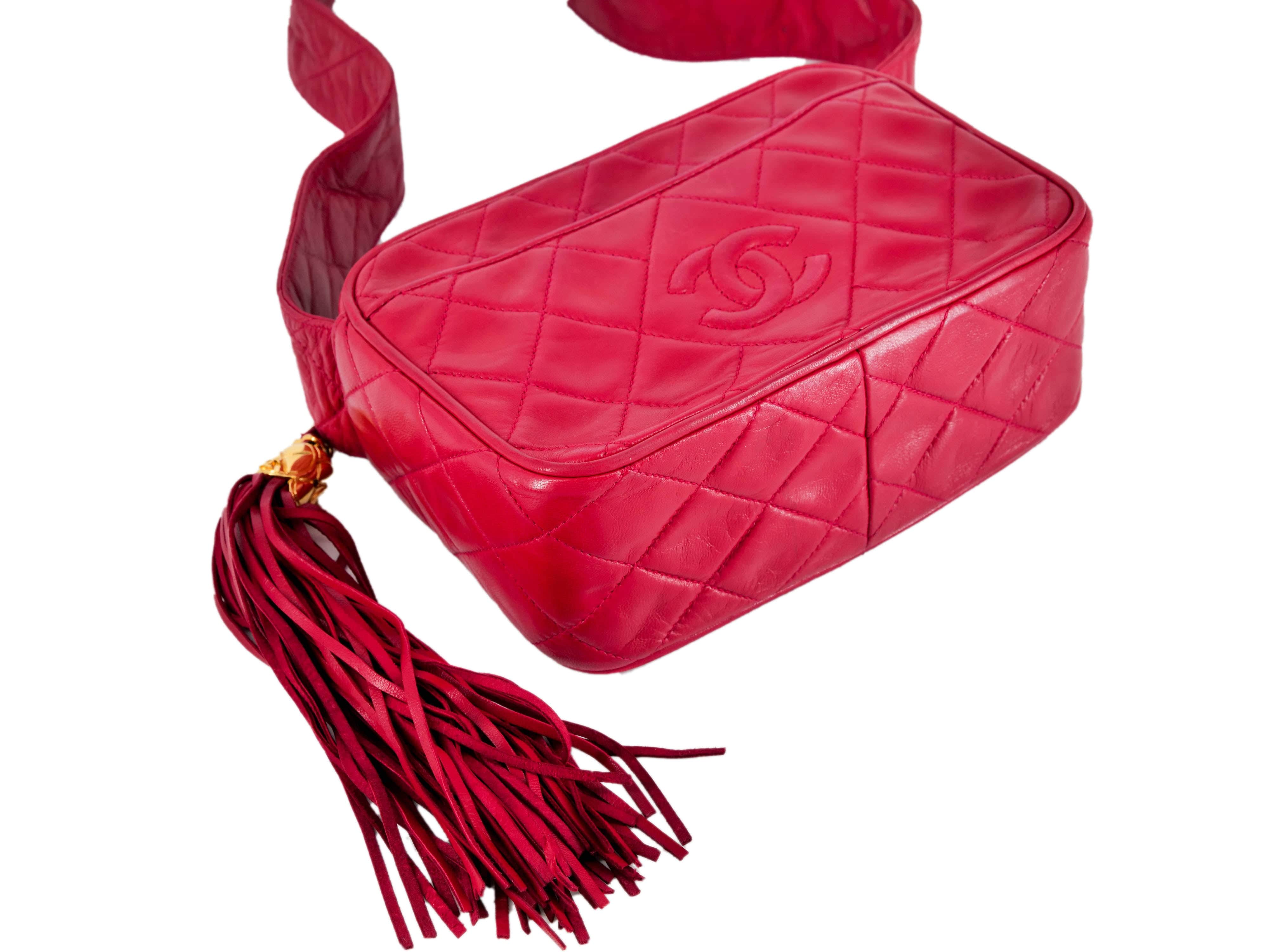 Chanel Chanel Red Lambskin Quilted Bag with GHW - AWC1262