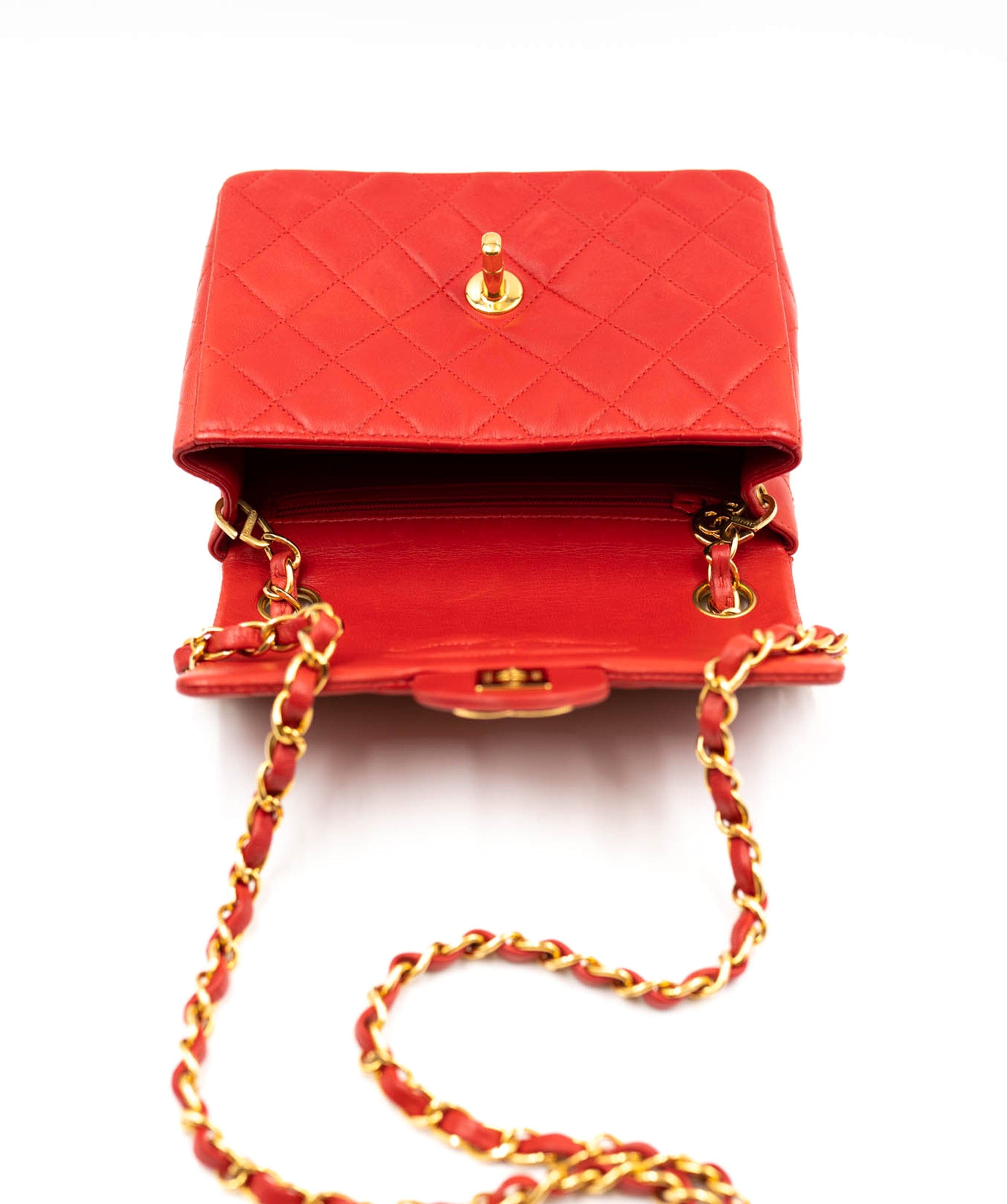 Chanel Chanel red mini square flap UKL1008