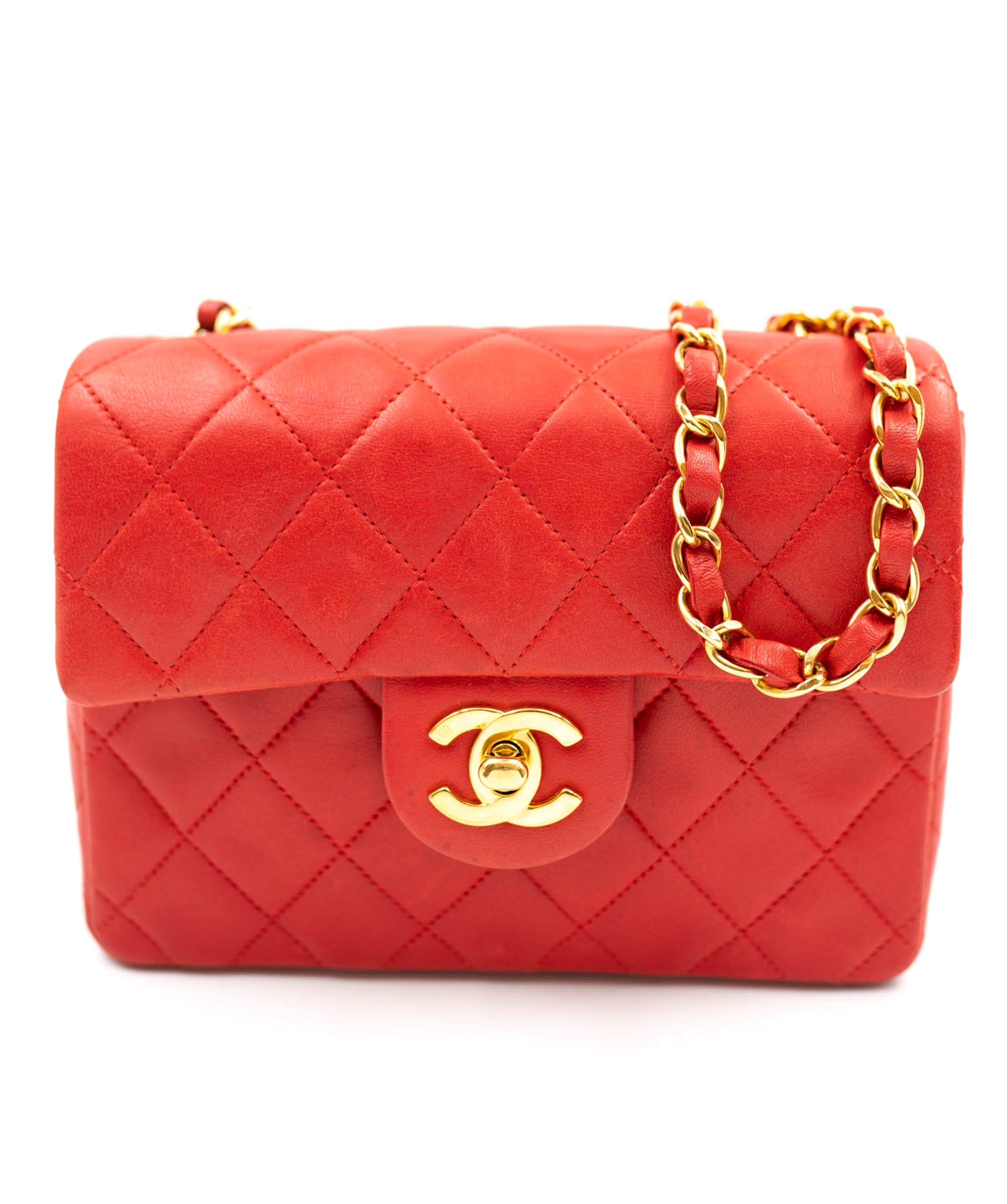 Chanel Chanel red mini square flap UKL1008