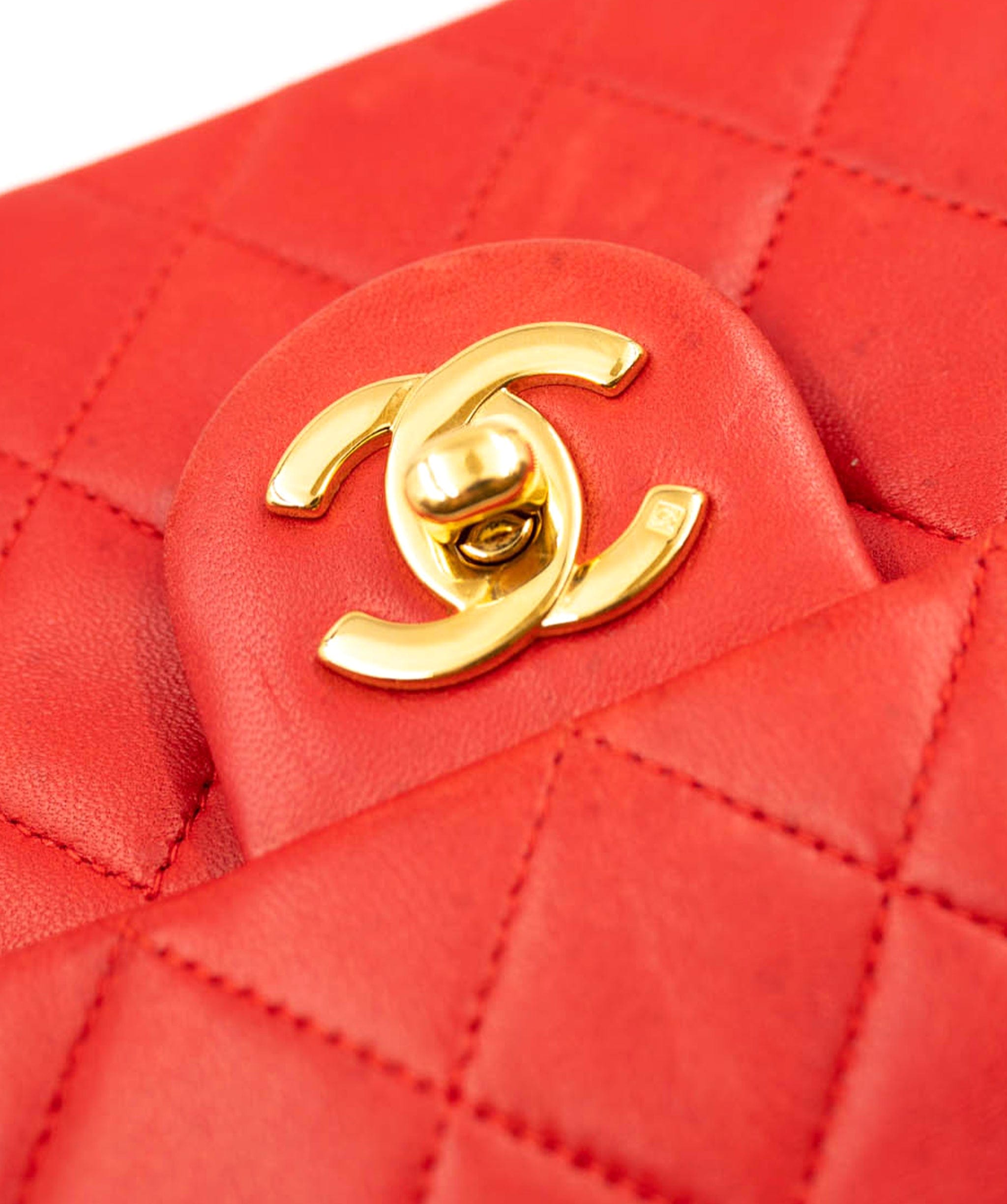 Chanel Chanel red mini square flap UKL1008