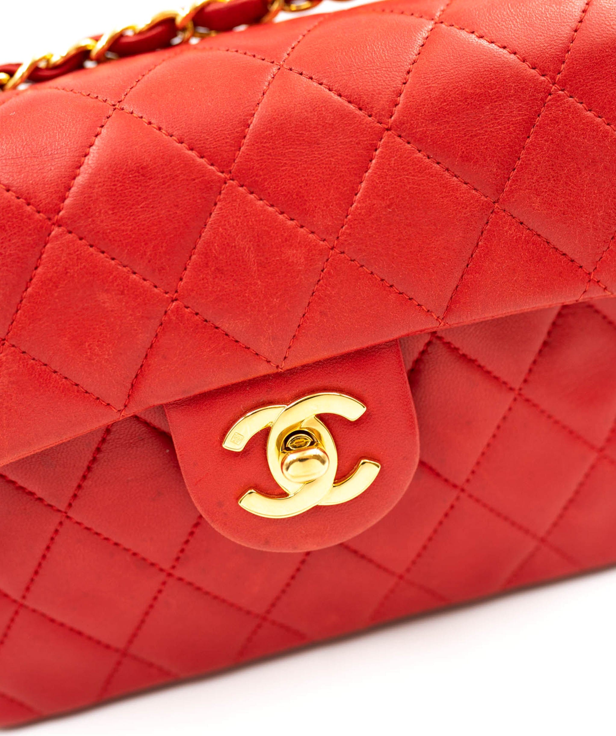 Chanel Chanel red mini square flap UKL1008