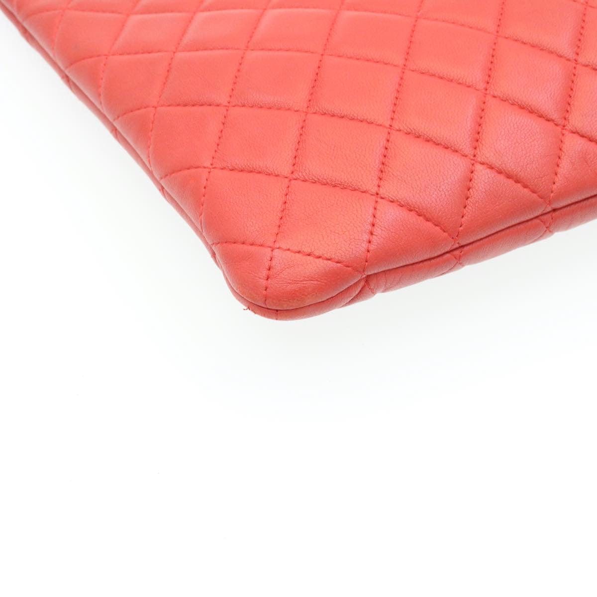 Chanel Chanel Red Quilted O Case Clutch - ARL1018