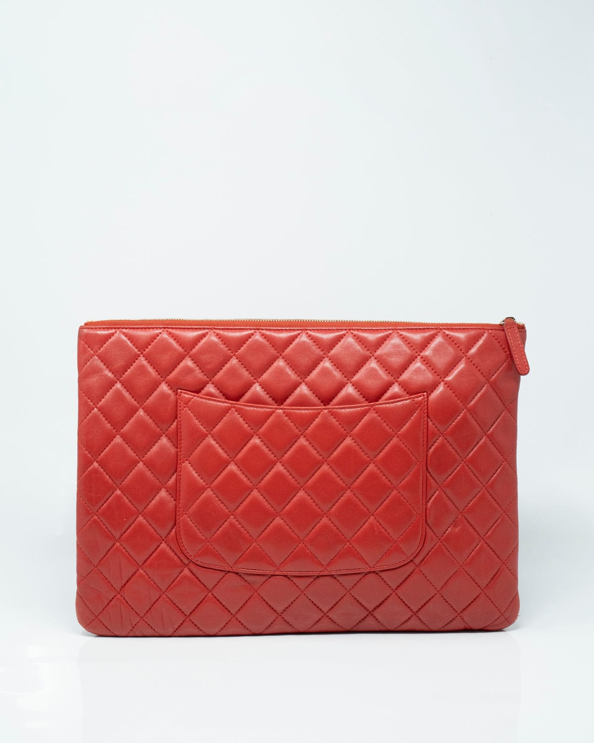 Chanel Chanel Red Quilted O Case Clutch - ARL1018