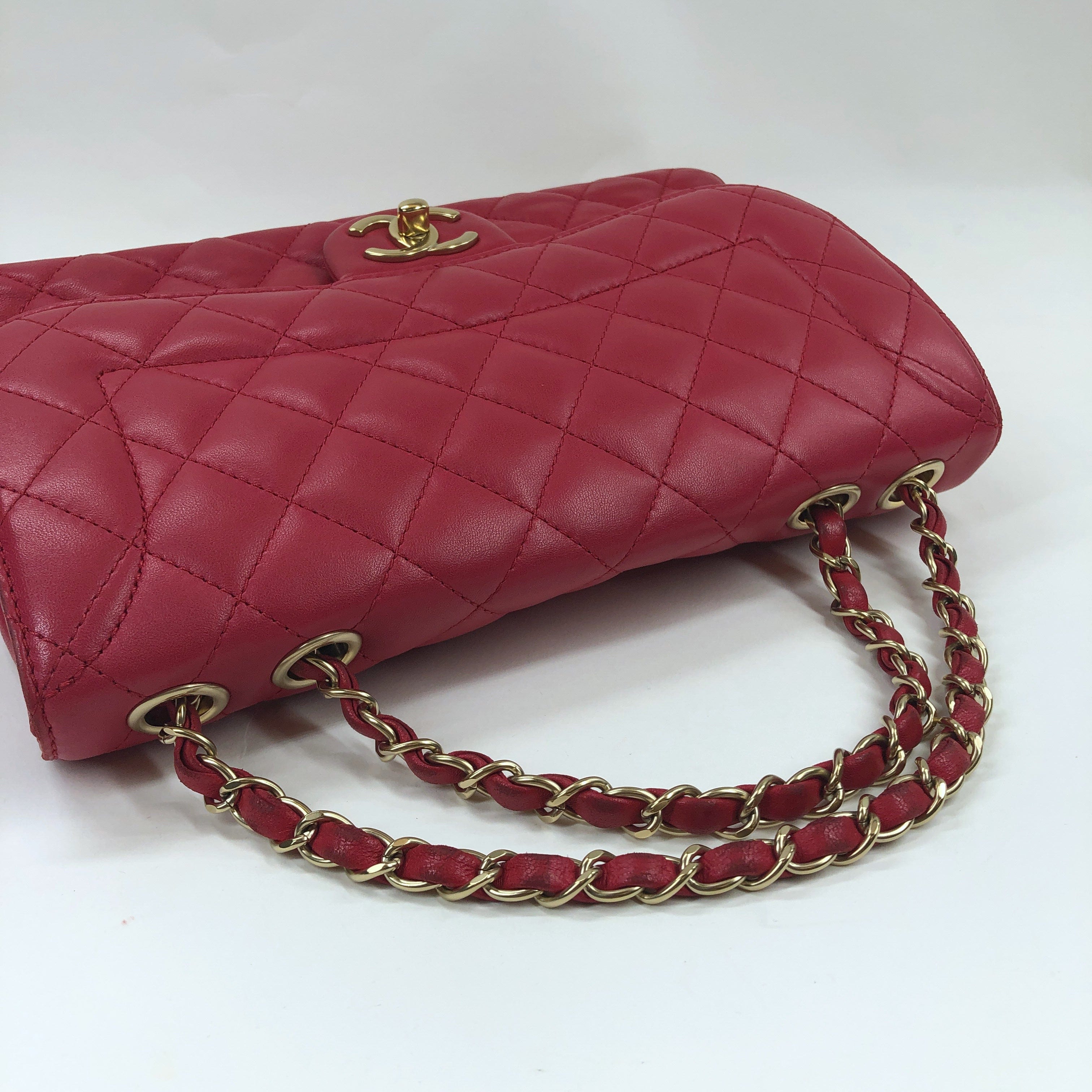 Chanel Matrasse Chain Shoulder Bag Lambskin Pink PXL2315