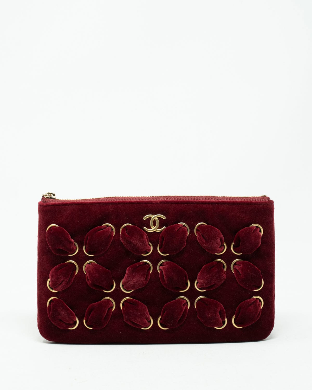 Chanel Chanel red velvet pouch ASL3385