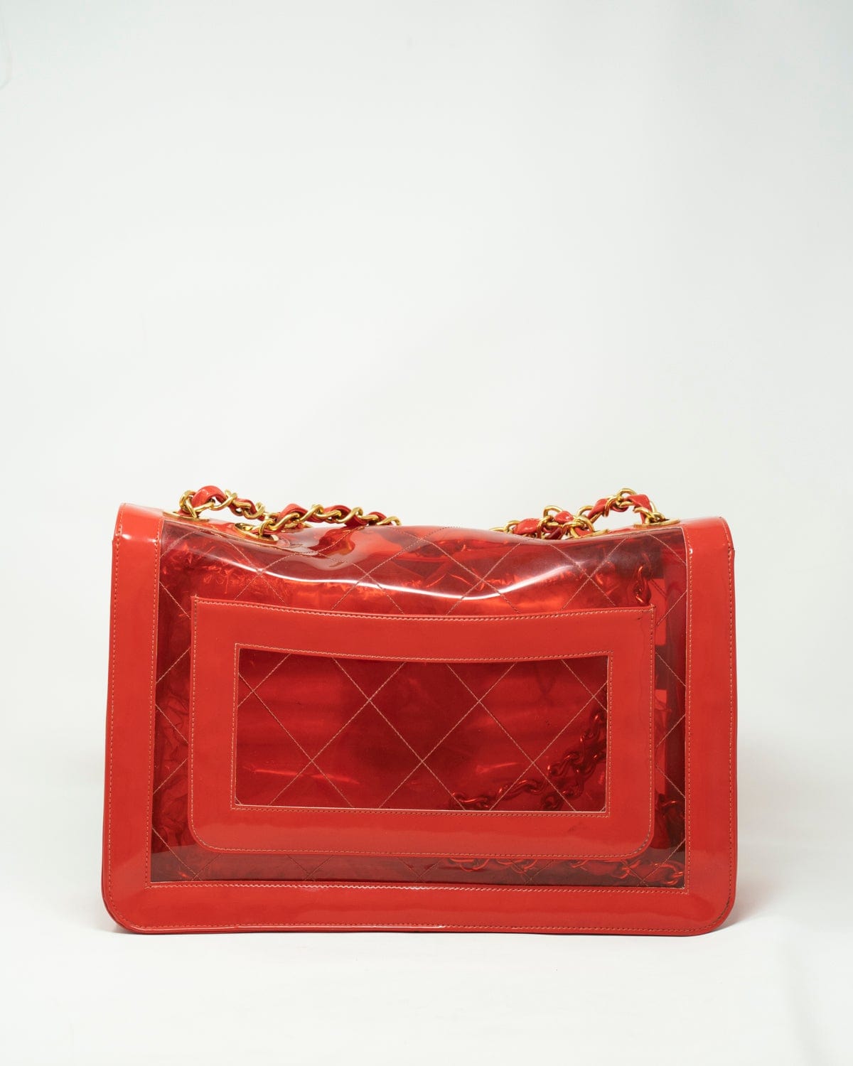 Chanel Chanel Red Vinyl Maxi Flap Bag - ASL2175