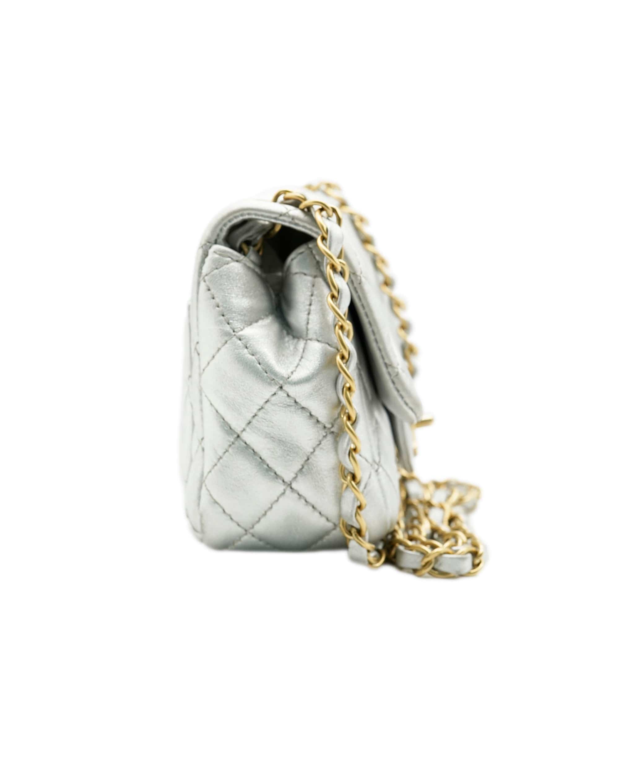 Chanel Chanel Silver Mini Classic Flap with GHW - ALC0418