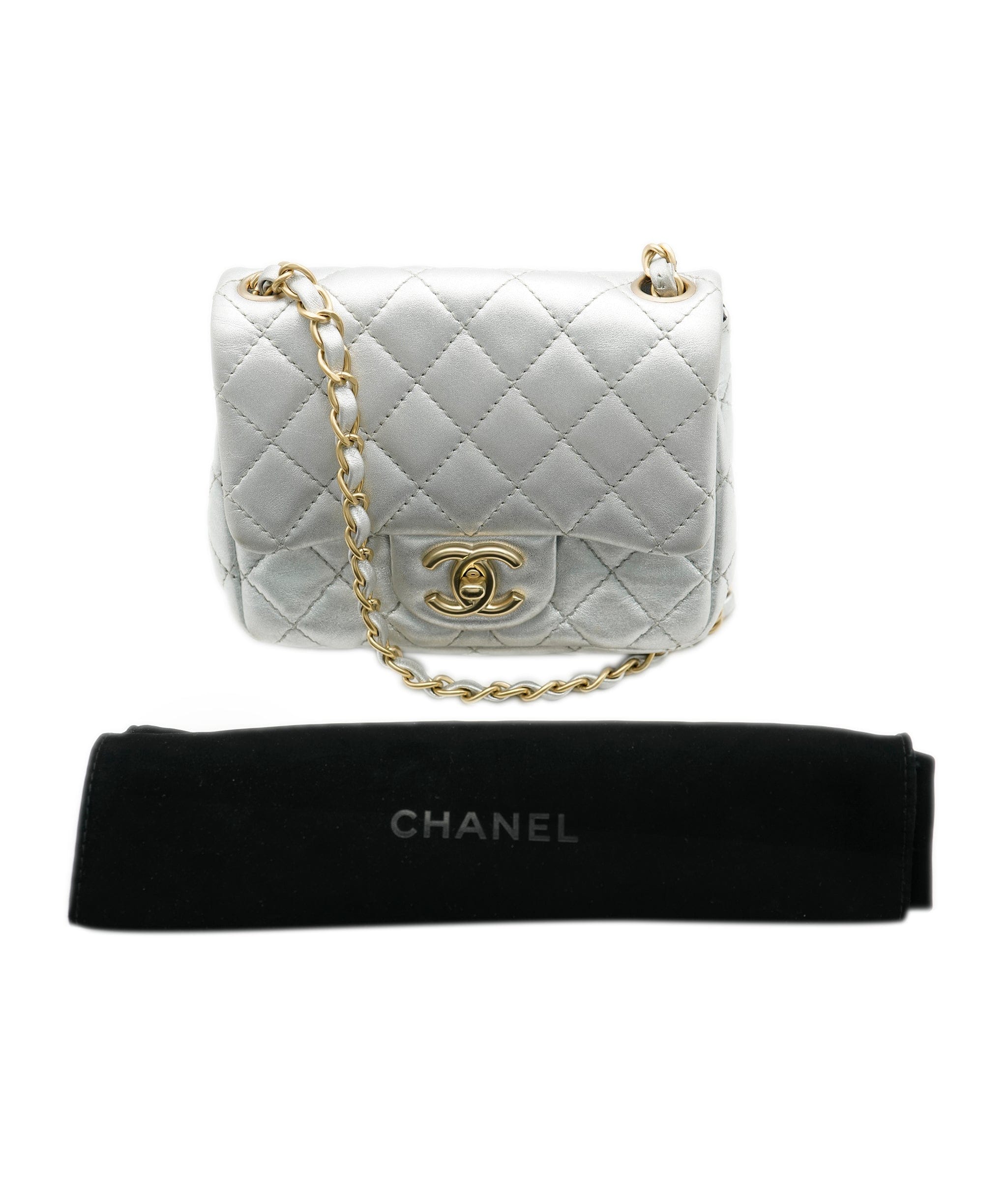 Chanel Chanel Silver Mini Classic Flap with GHW - ALC0418