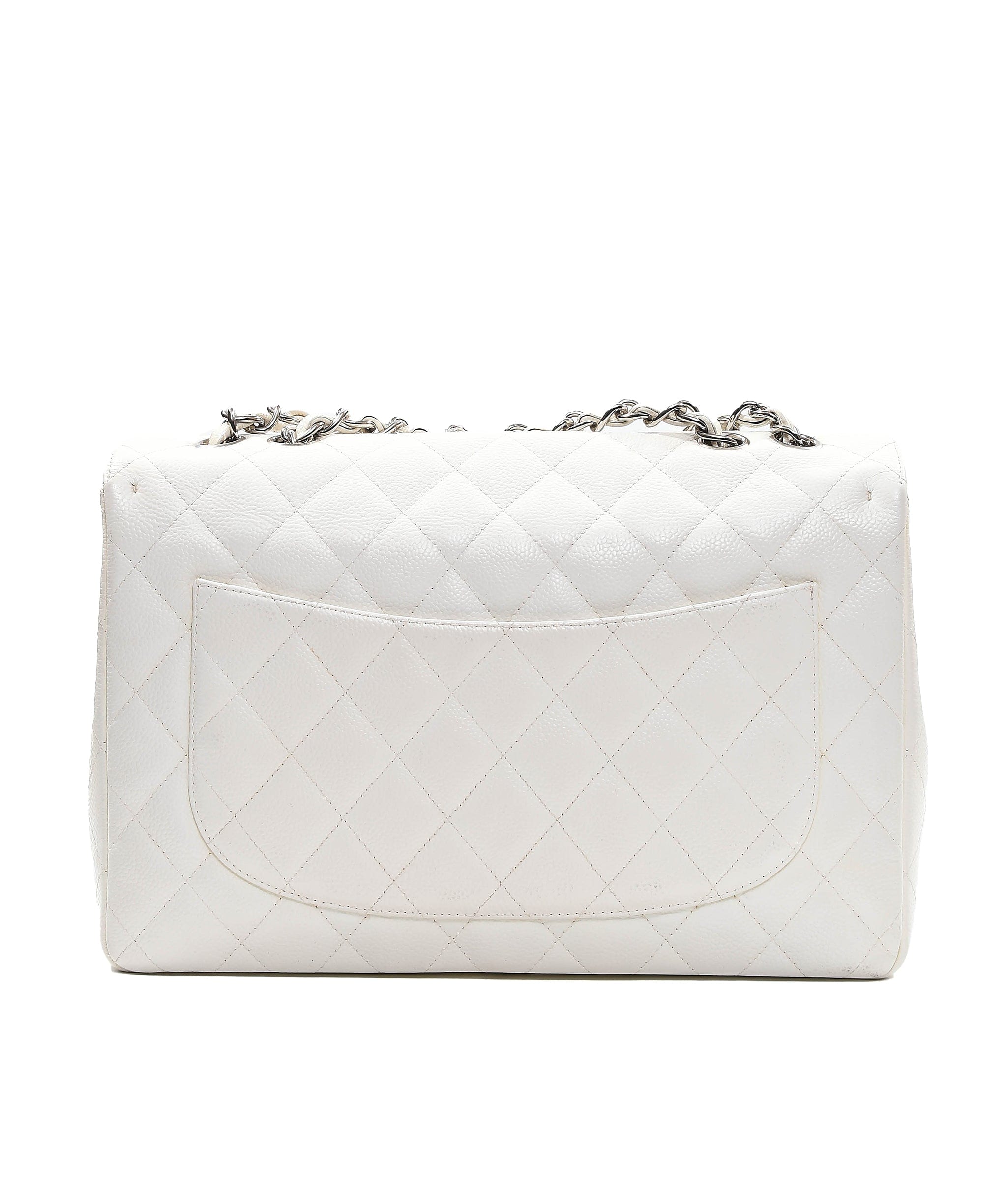 Chanel Chanel single flap jumbo white caviar SHW SKL1055