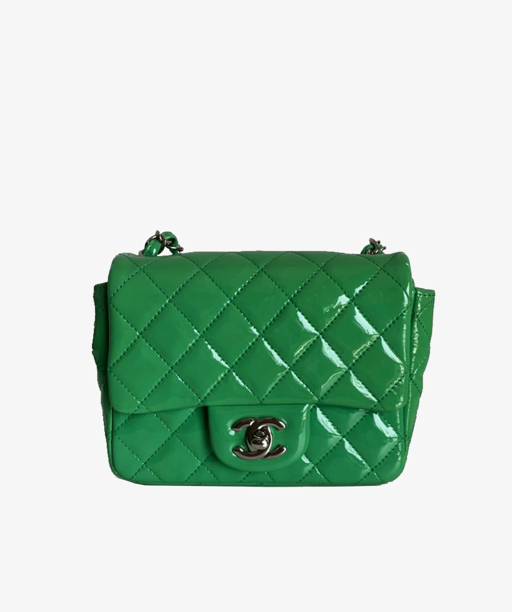 Chanel Chanel Small Classic Green Patent Flap RCL1001