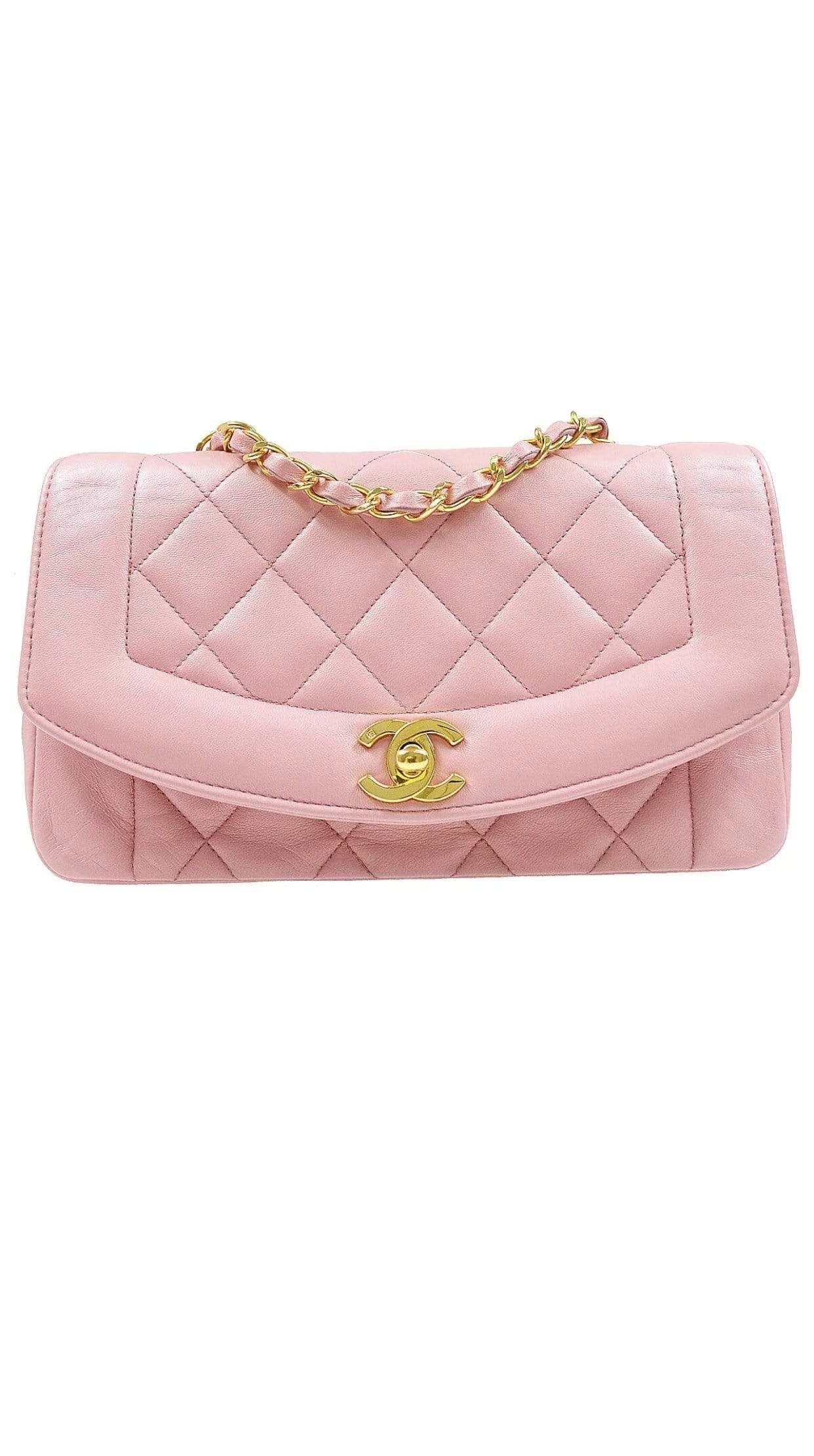 Chanel Chanel Small Diana CC Single Chain Shoulder Bag 1708855 Pink Lambskin - ASL1675