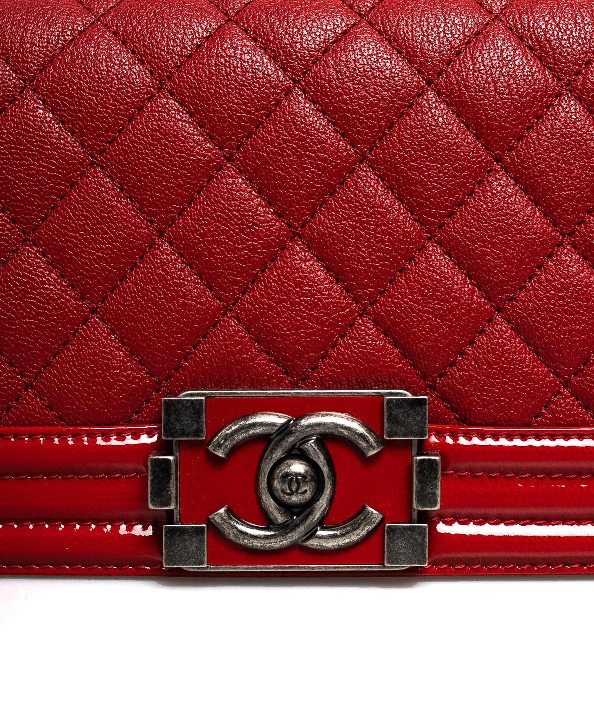 Chanel Chanel Small Red Caviar Leather Boy Bag - AGL1529