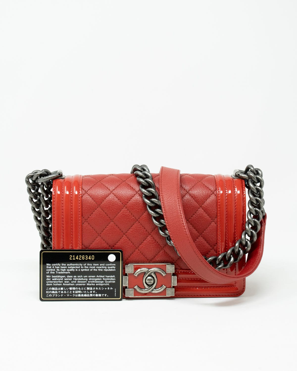 Chanel Chanel Small Red Caviar Leather Boy Bag - AGL1529