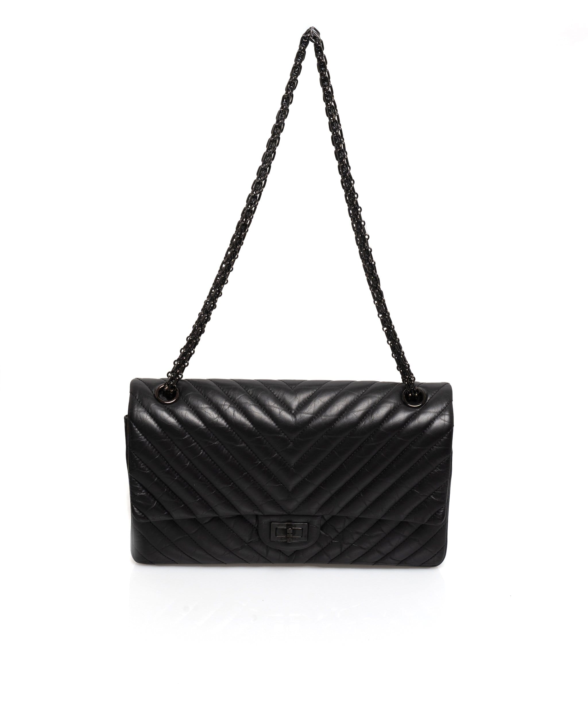 Chanel Chanel So Black Distress leather double flap reissue Bag - ADL1411