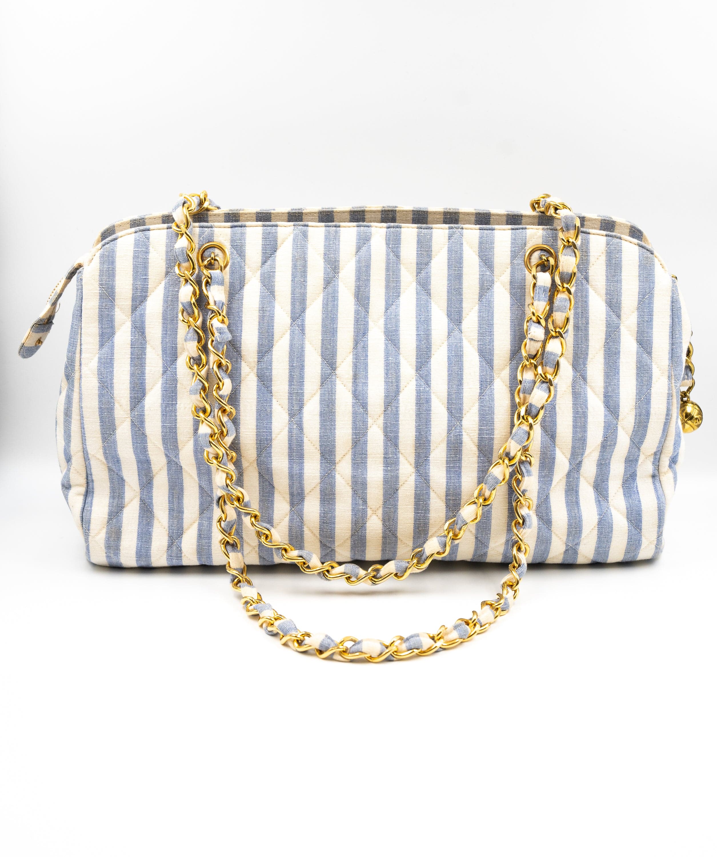 Chanel Chanel Stripe Chain Bag Baby Blue ASL4038