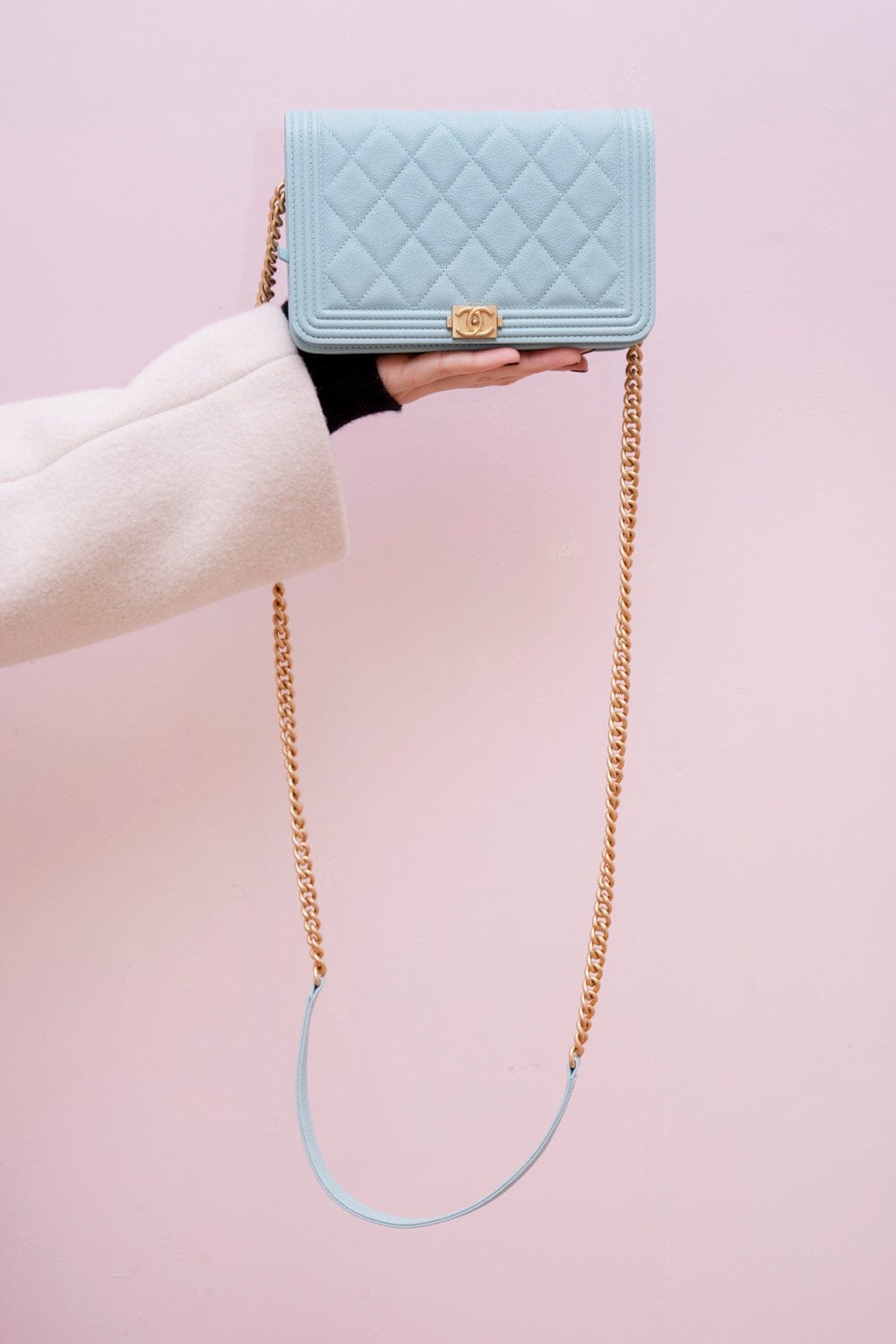 Chanel Chanel Tiffany Blue Caviar Boy WOC - RJL1334