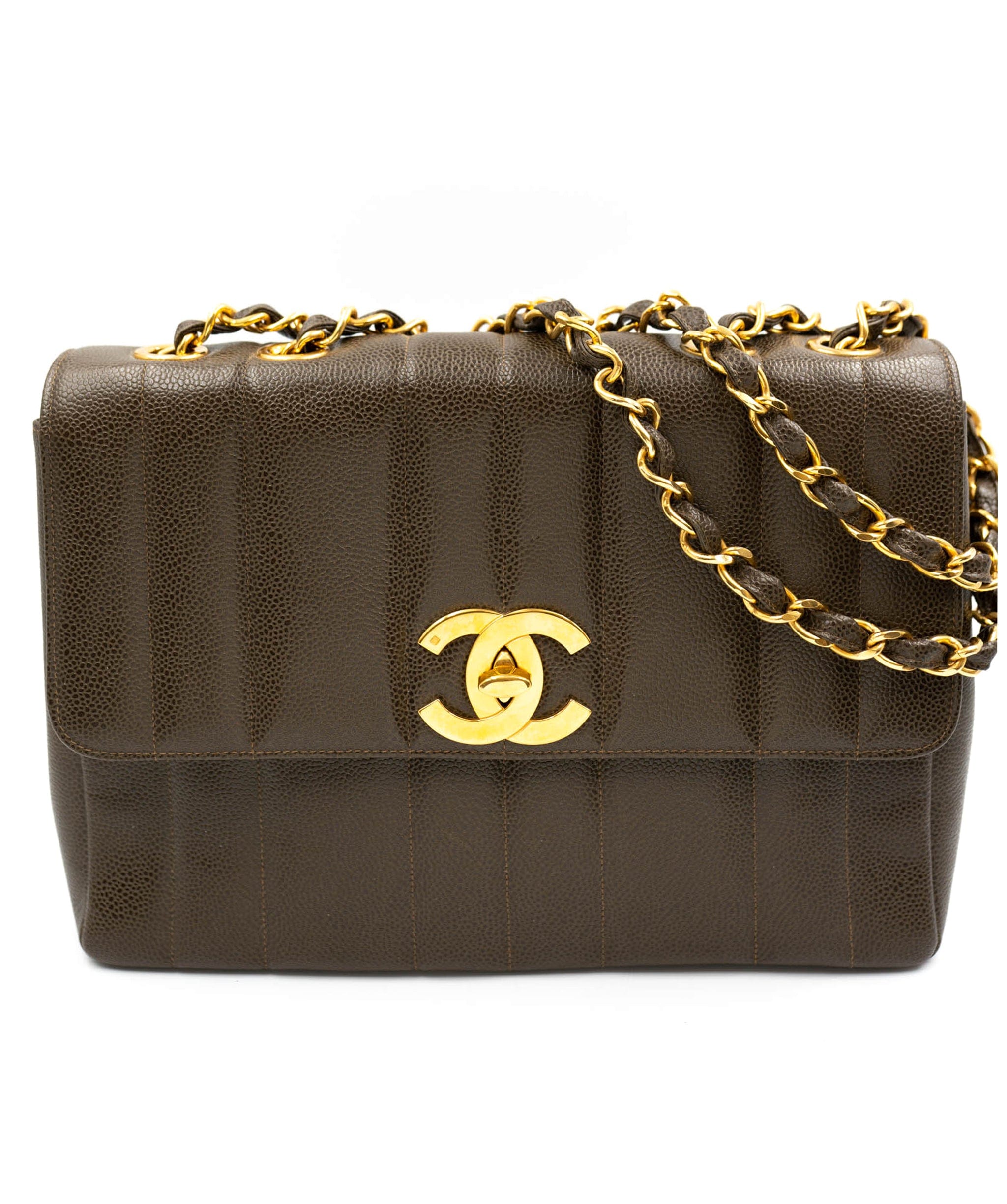 Chanel Chanel Timeless Jumbo Bag Brown Caviar GHW ASL3478