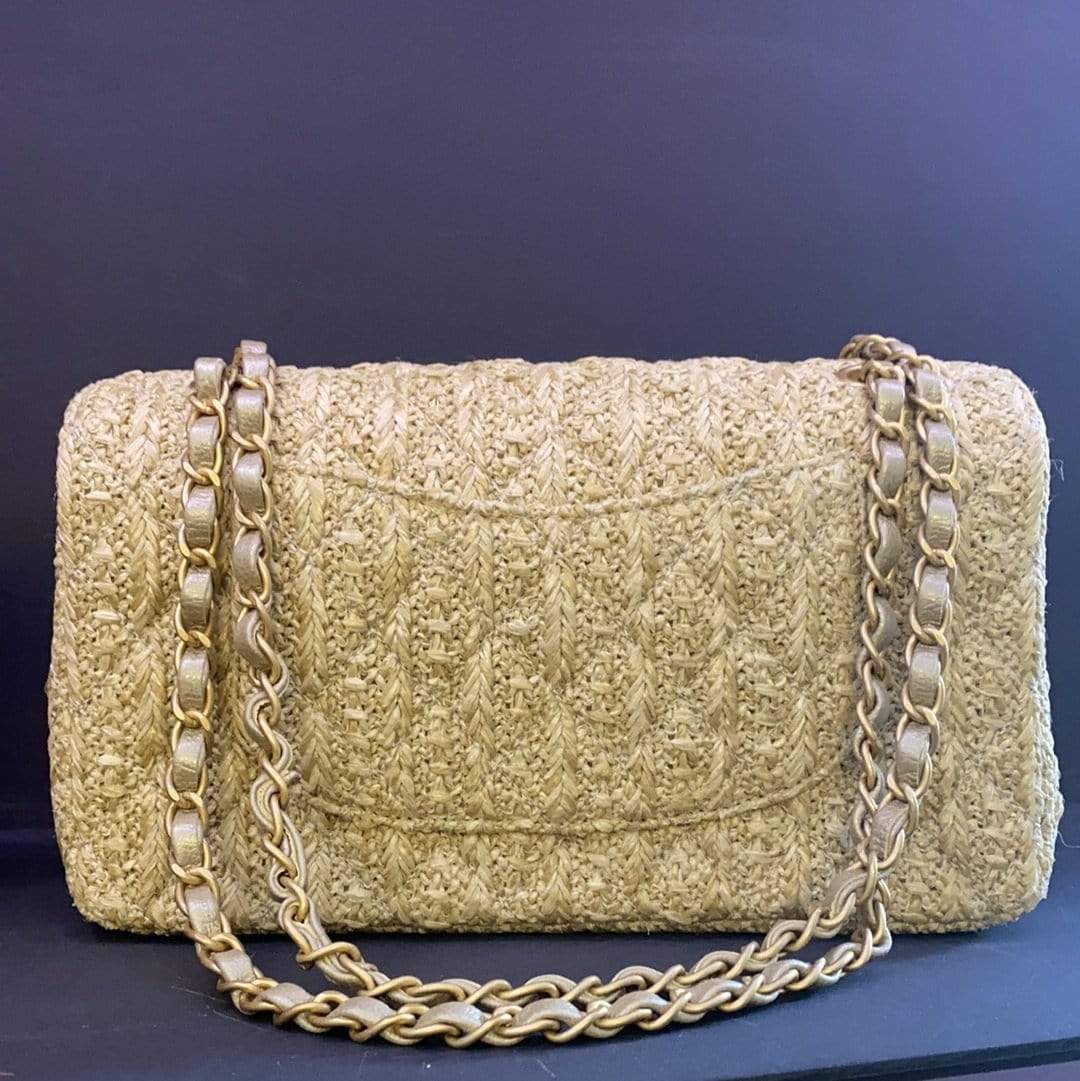 Chanel Chanel timeless medium raffia shw ASC1073