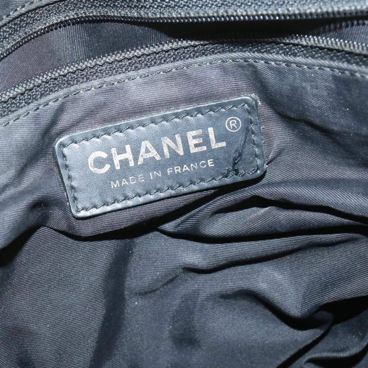 Chanel CHANEL Travel Line Tote Black Nylon Sports Bag