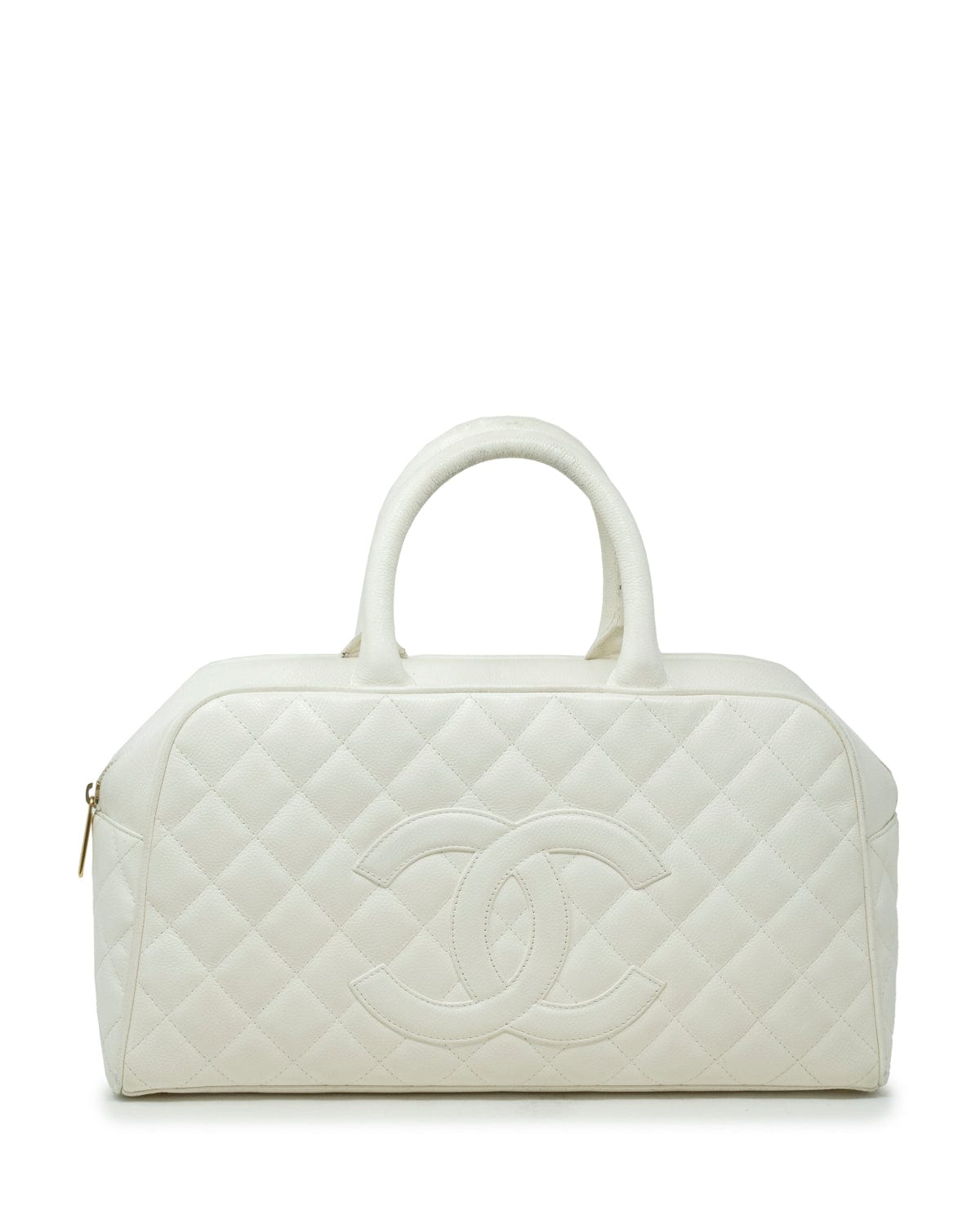 Chanel Chanel White Caviar Bowling Bag GHW  - AGL1869