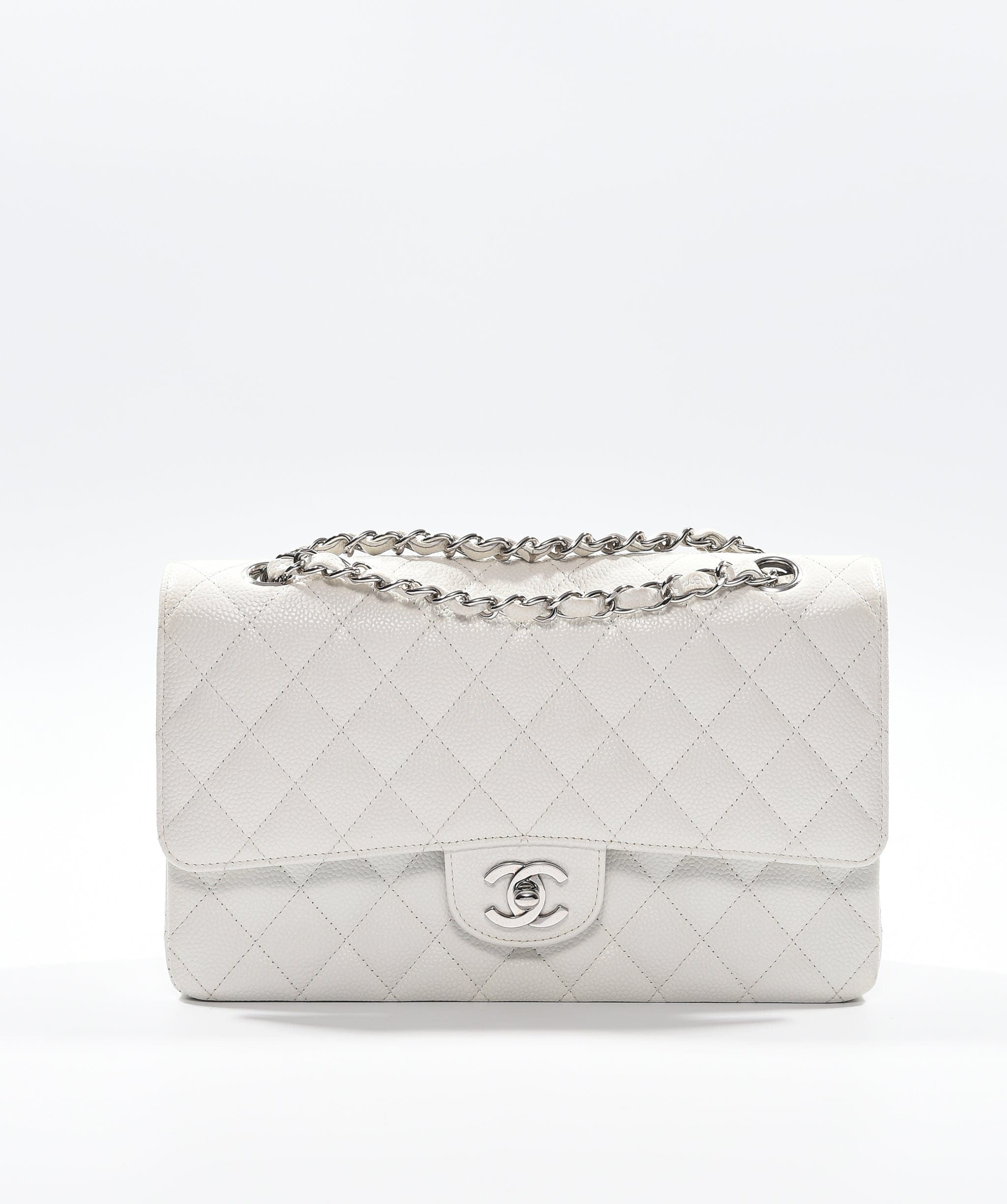 Chanel Chanel white caviar medium classic flap ASL3318