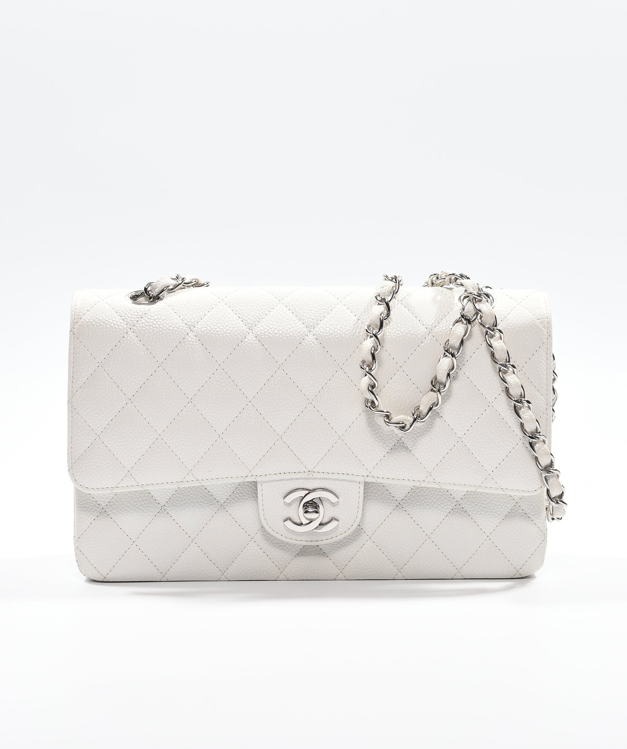 Chanel Chanel white caviar medium classic flap ASL3318