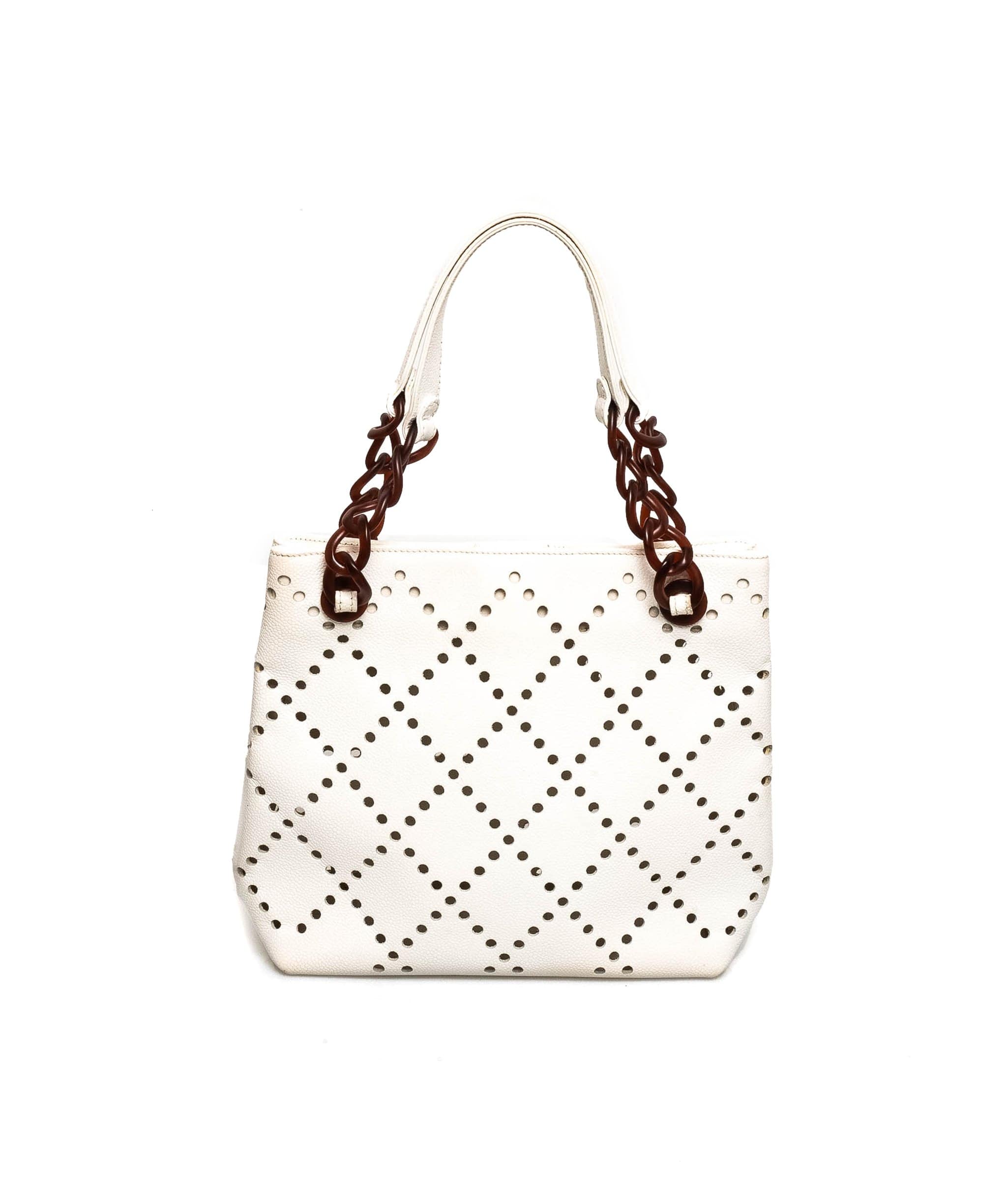 Chanel Chanel White Caviar Perforated Tote Bag - AGL1359