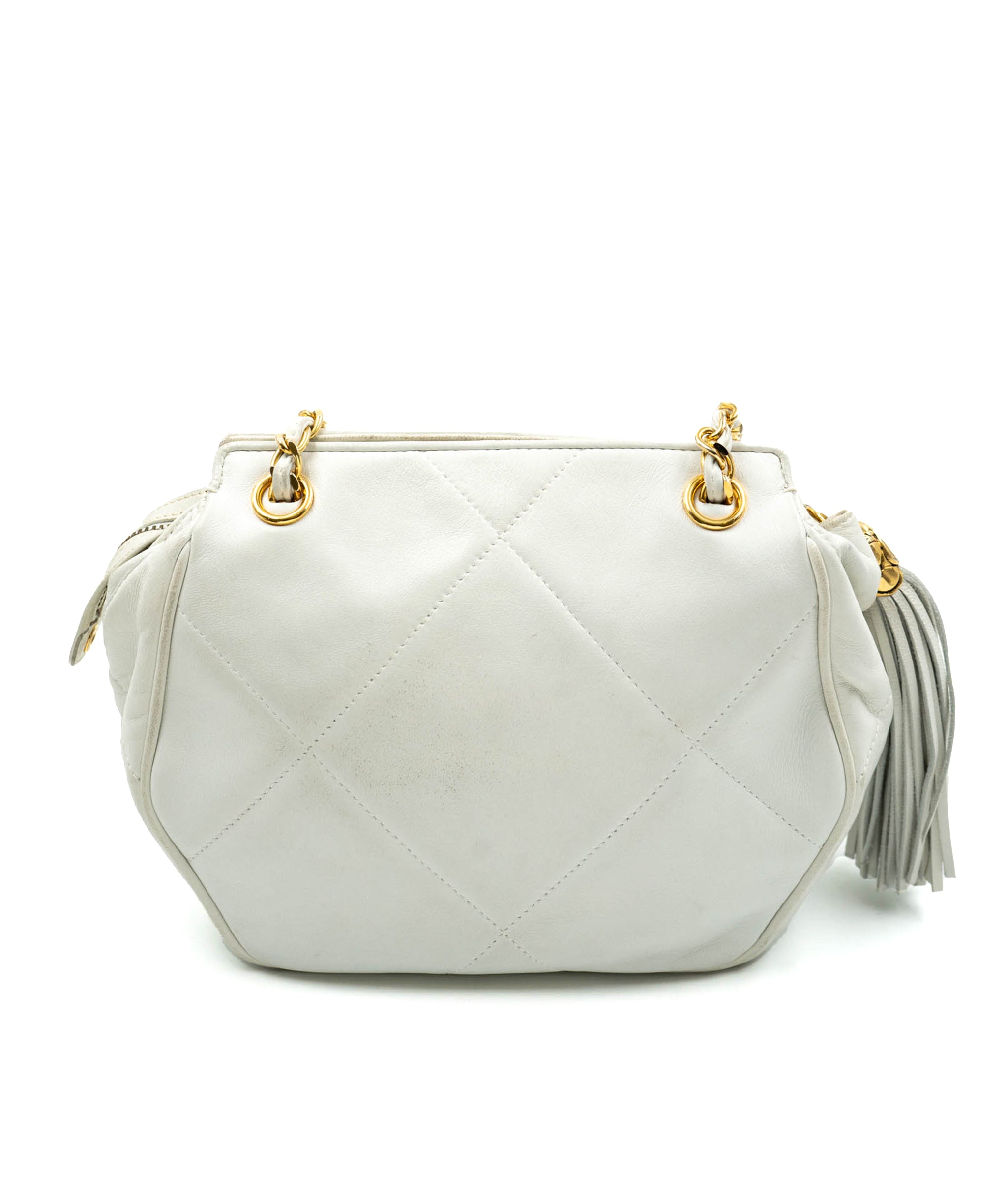 Chanel Chanel White CC Double Chain Shoulder Bag - AWL4103