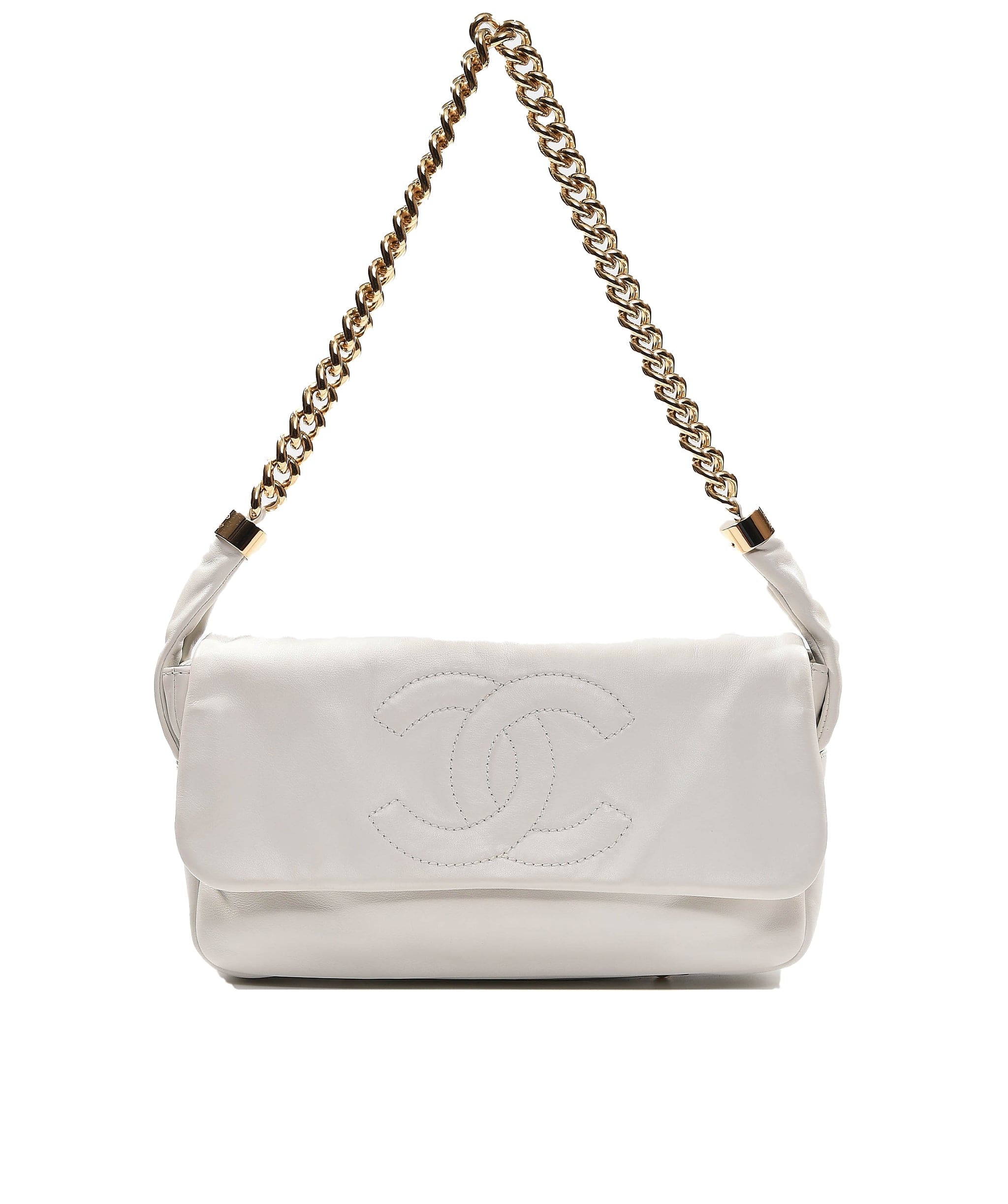 Chanel Chanel White Shoulder Bag Chunky GHW Chain Strap SKC1039