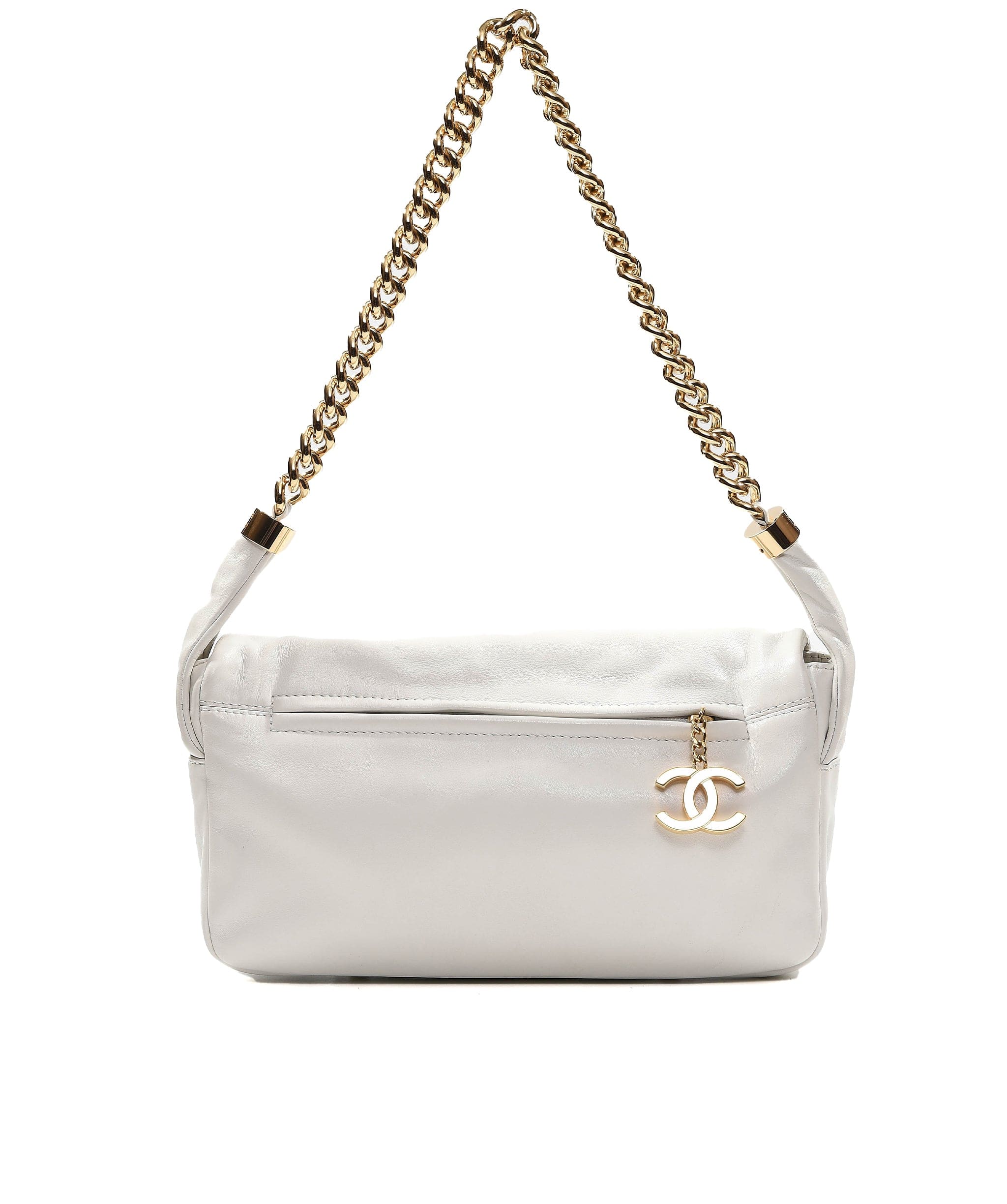 Chanel Chanel White Shoulder Bag Chunky GHW Chain Strap SKC1039