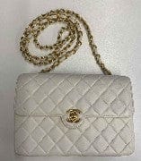 Chanel Chanel Wht Lmb Roundedtab Mini Q6BALG1IW9000