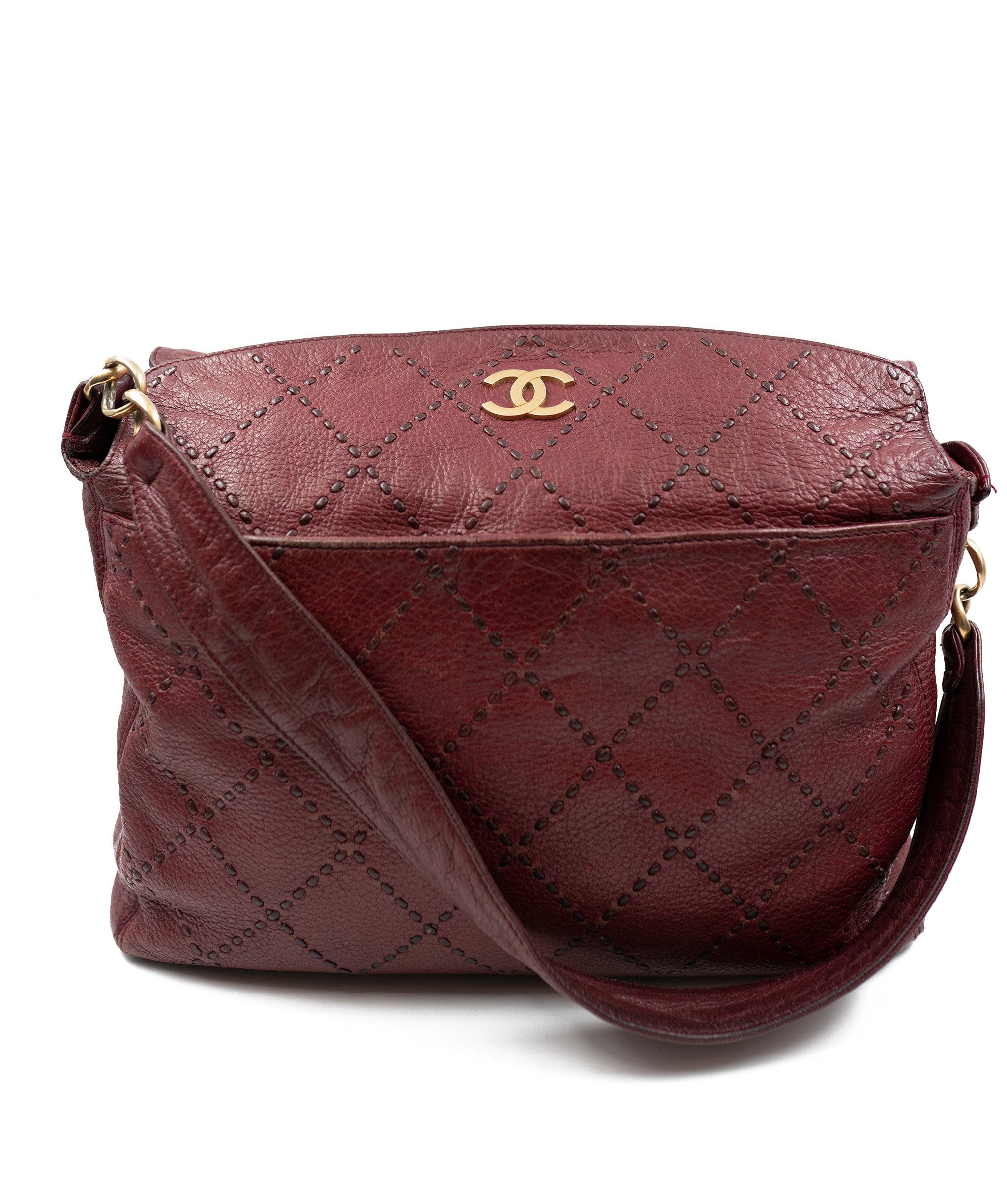 Chanel Chanel Wild stitch burgundy tote bag  ADL2083