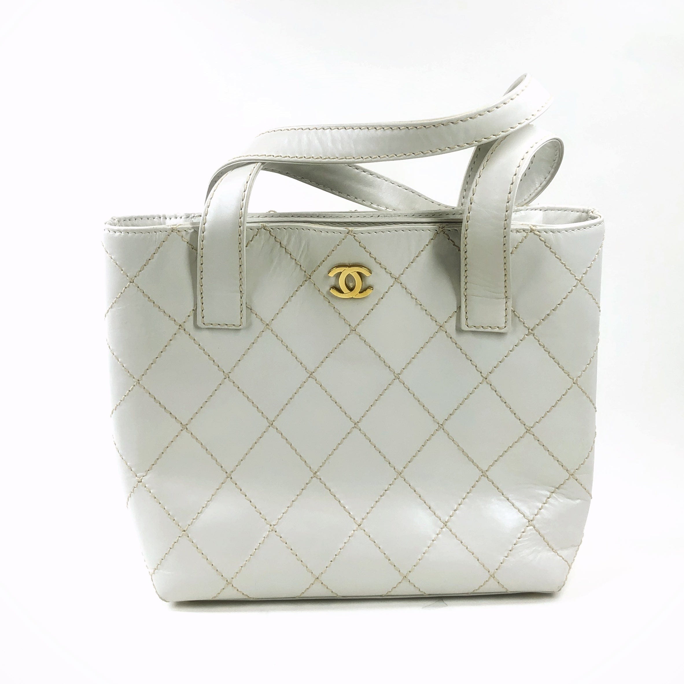 Chanel Chanel Wild Stitch Tote Bag in Leather White PXL1679