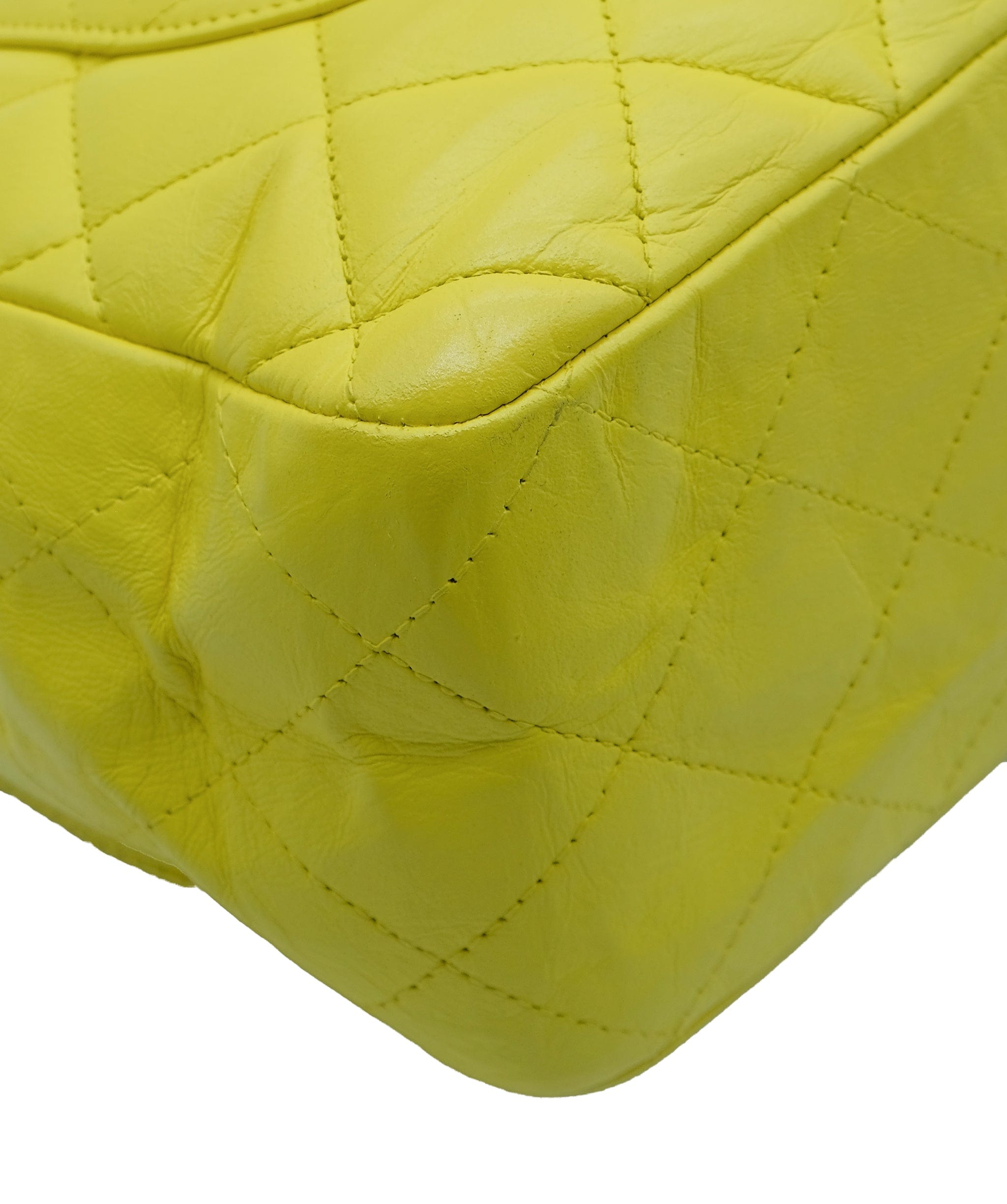 Chanel Chanel Yellow Jumbo Classic Flap Bag REC1252