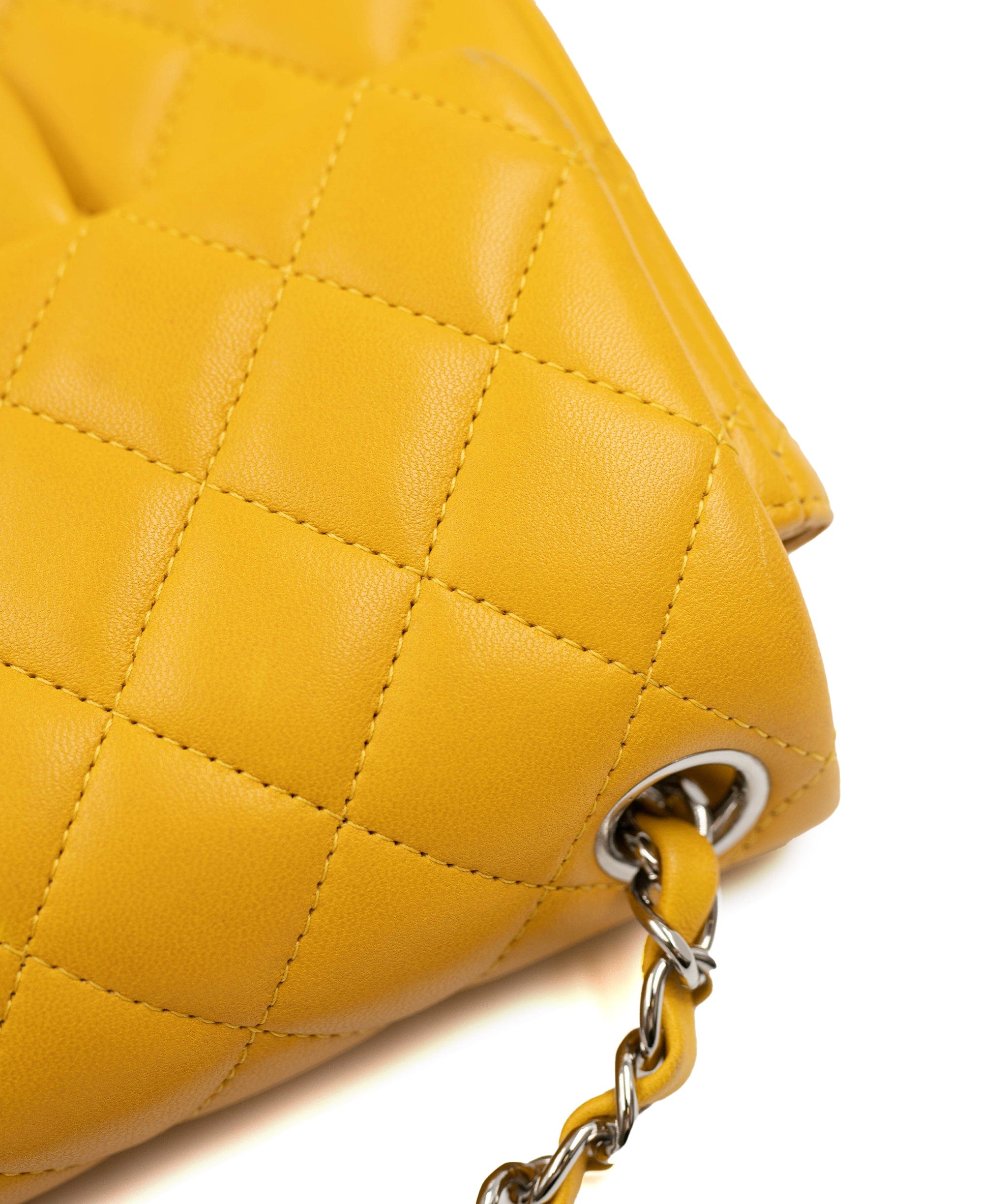 Chanel Chanel yellow lambskin mini ASL4324