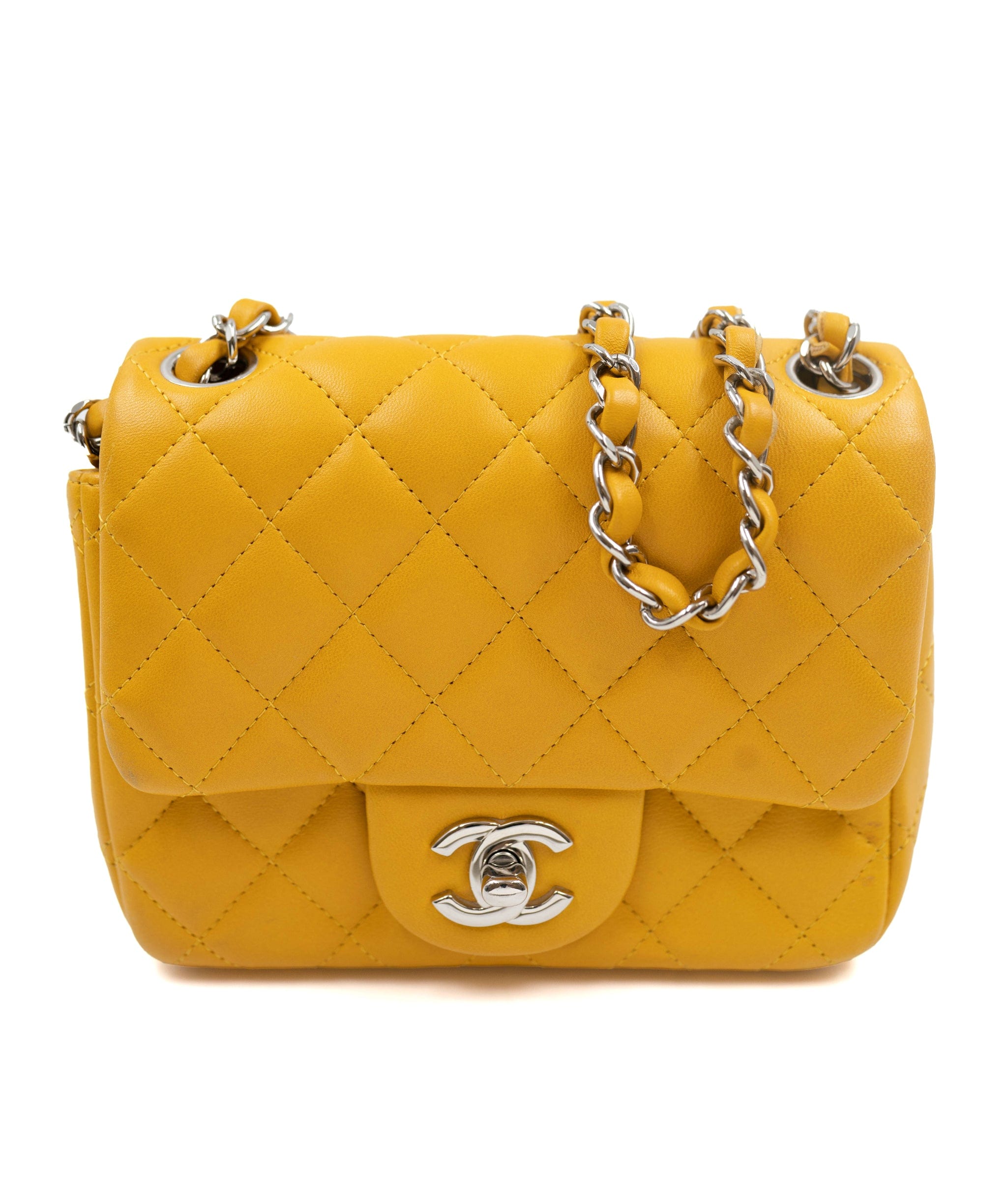 Chanel Chanel yellow lambskin mini ASL4324