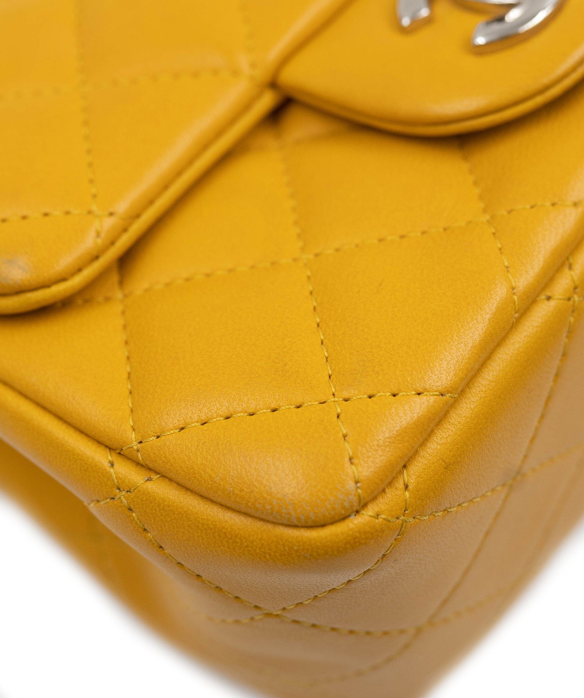 Chanel Chanel yellow lambskin mini ASL4324