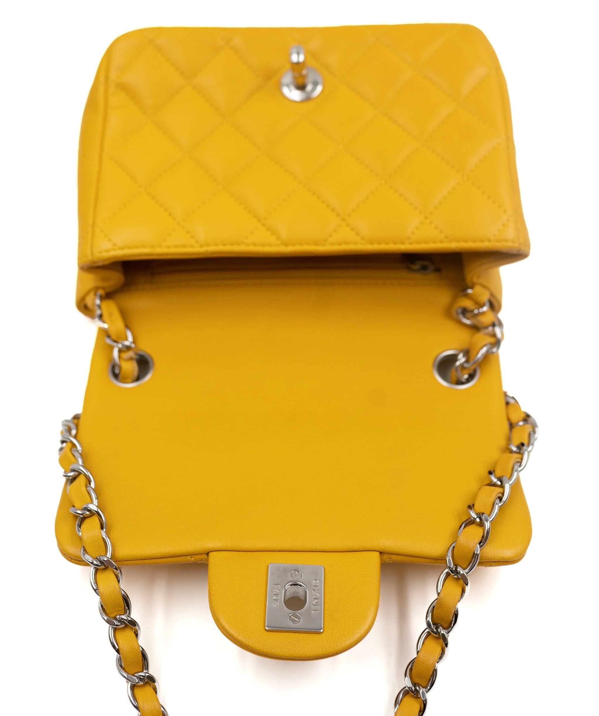 Chanel Chanel yellow lambskin mini ASL4324