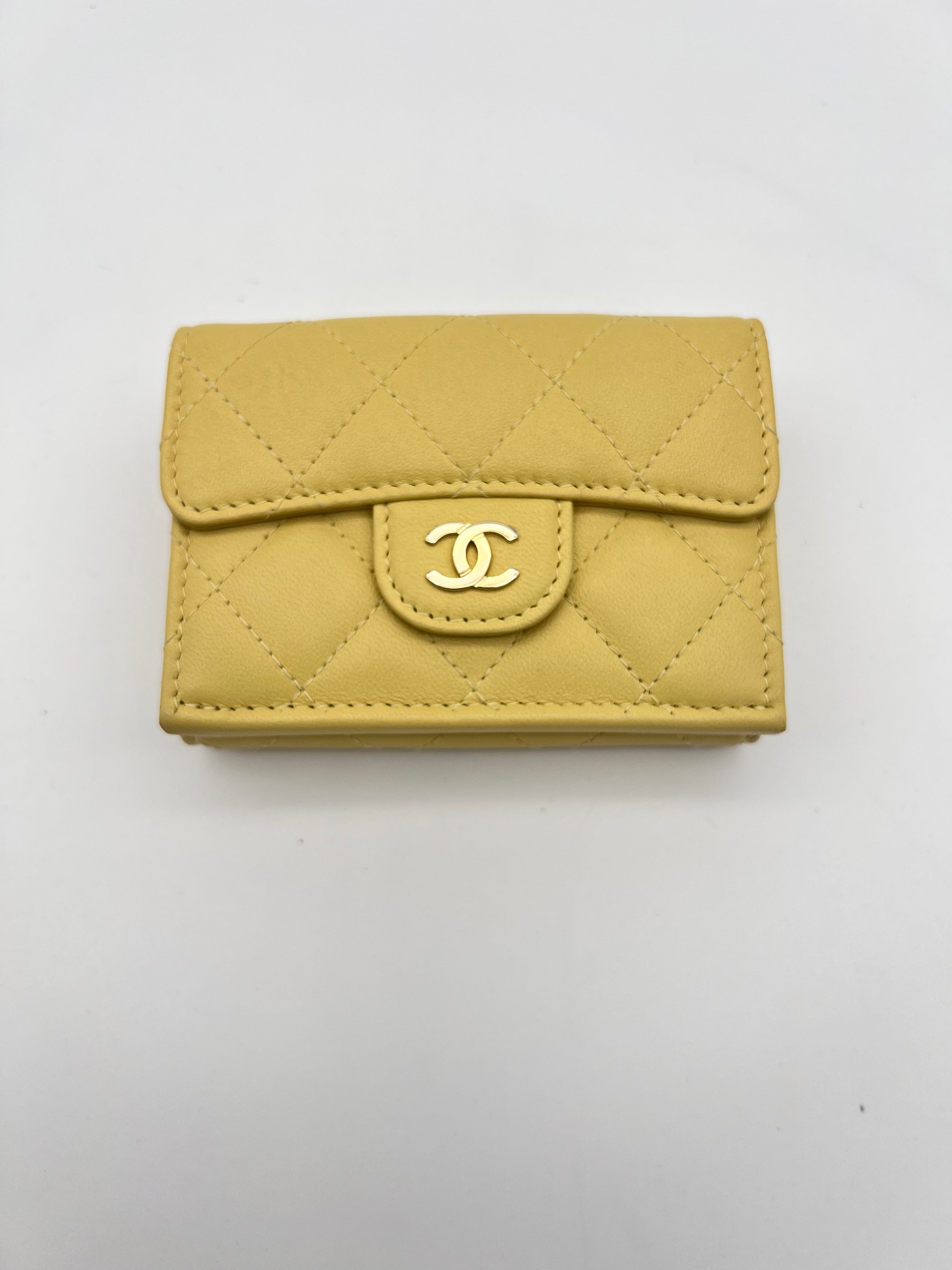 Chanel Chanel Yellow Lambskin Mini Wallet   Q6A3DV1IYB000