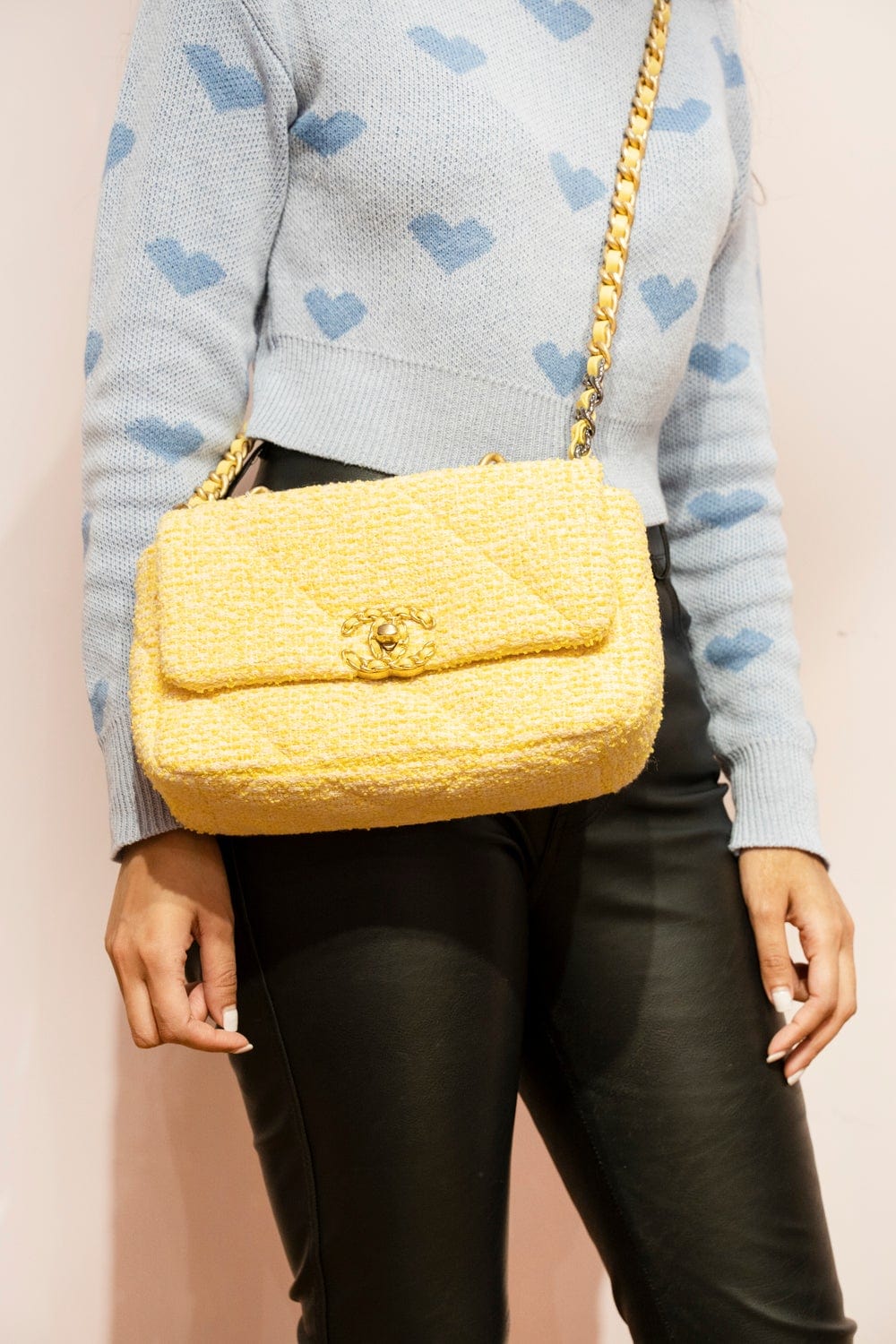 Chanel Chanel Yellow Tweed S19 Bag - AWL2183