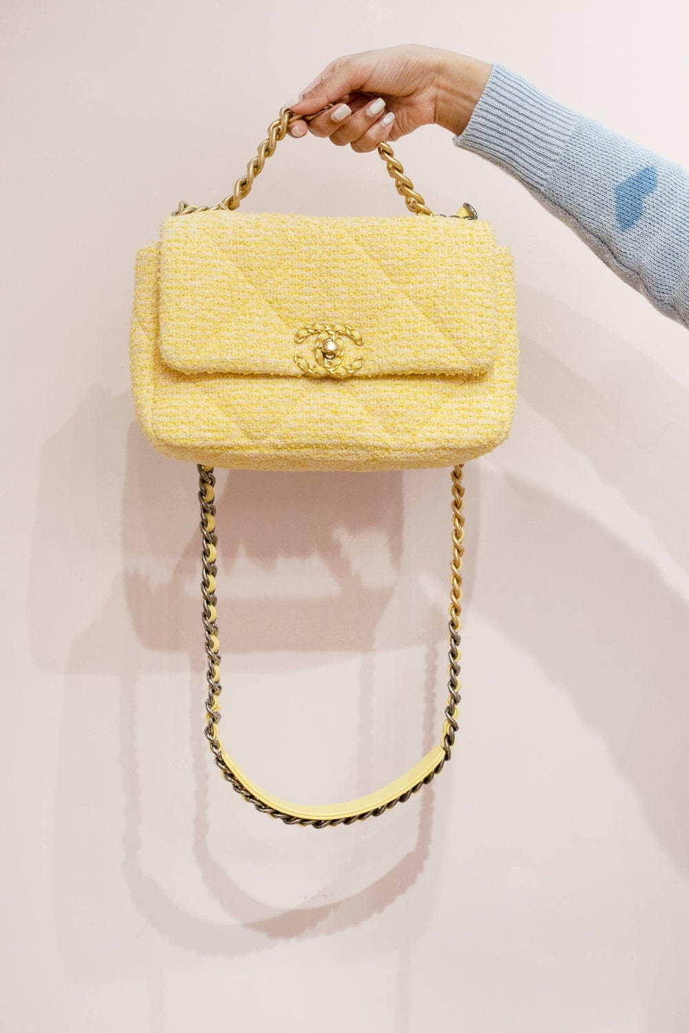 Chanel Chanel Yellow Tweed S19 Bag - AWL2183