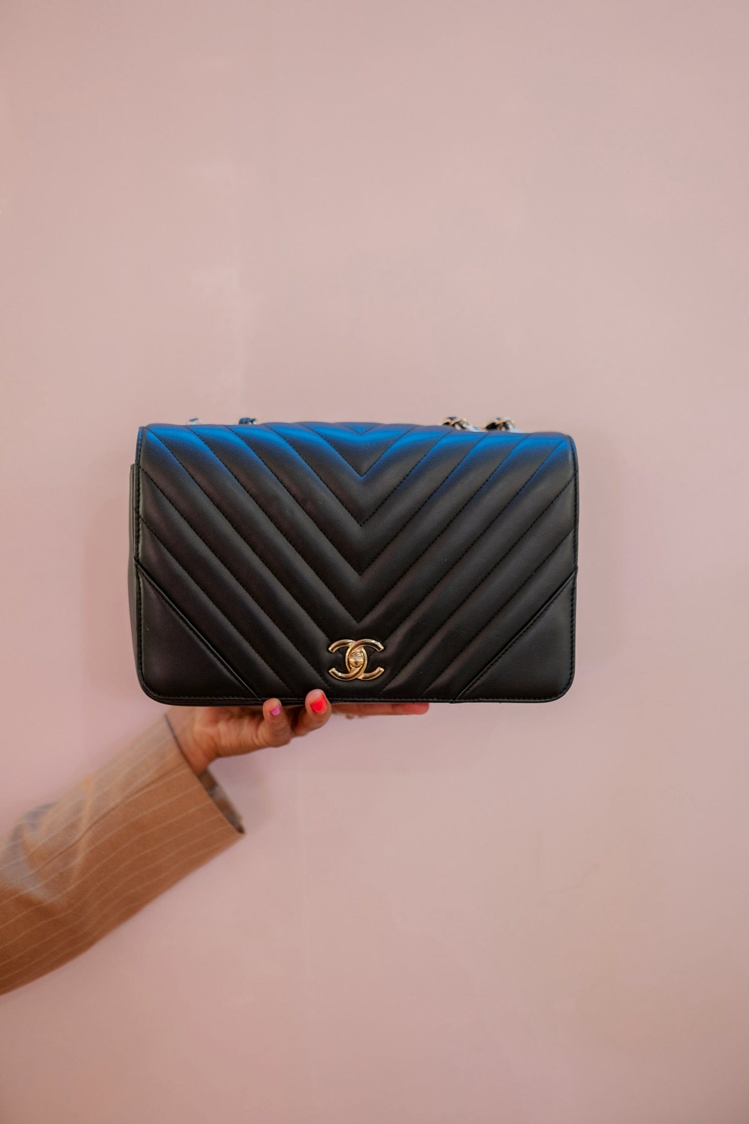 Chanel Christian Dior Chevron Flap Bag - ADL1799