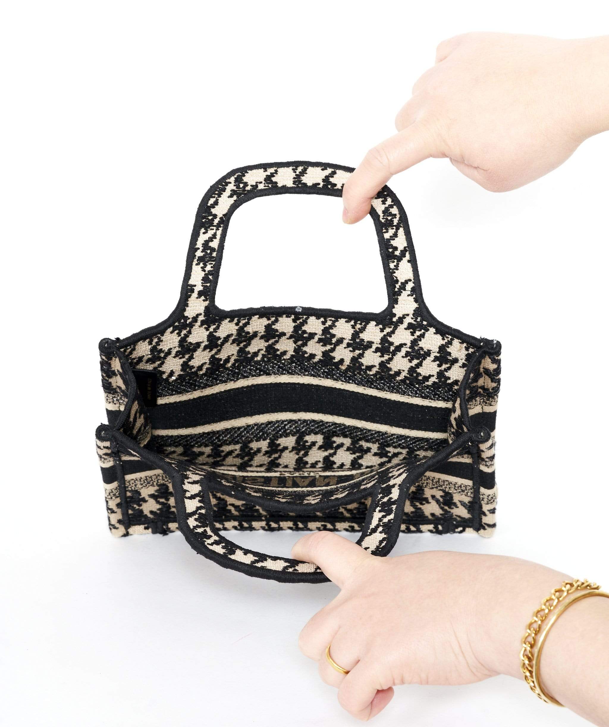 Chanel Dior Mini Houndstooth Book Tote