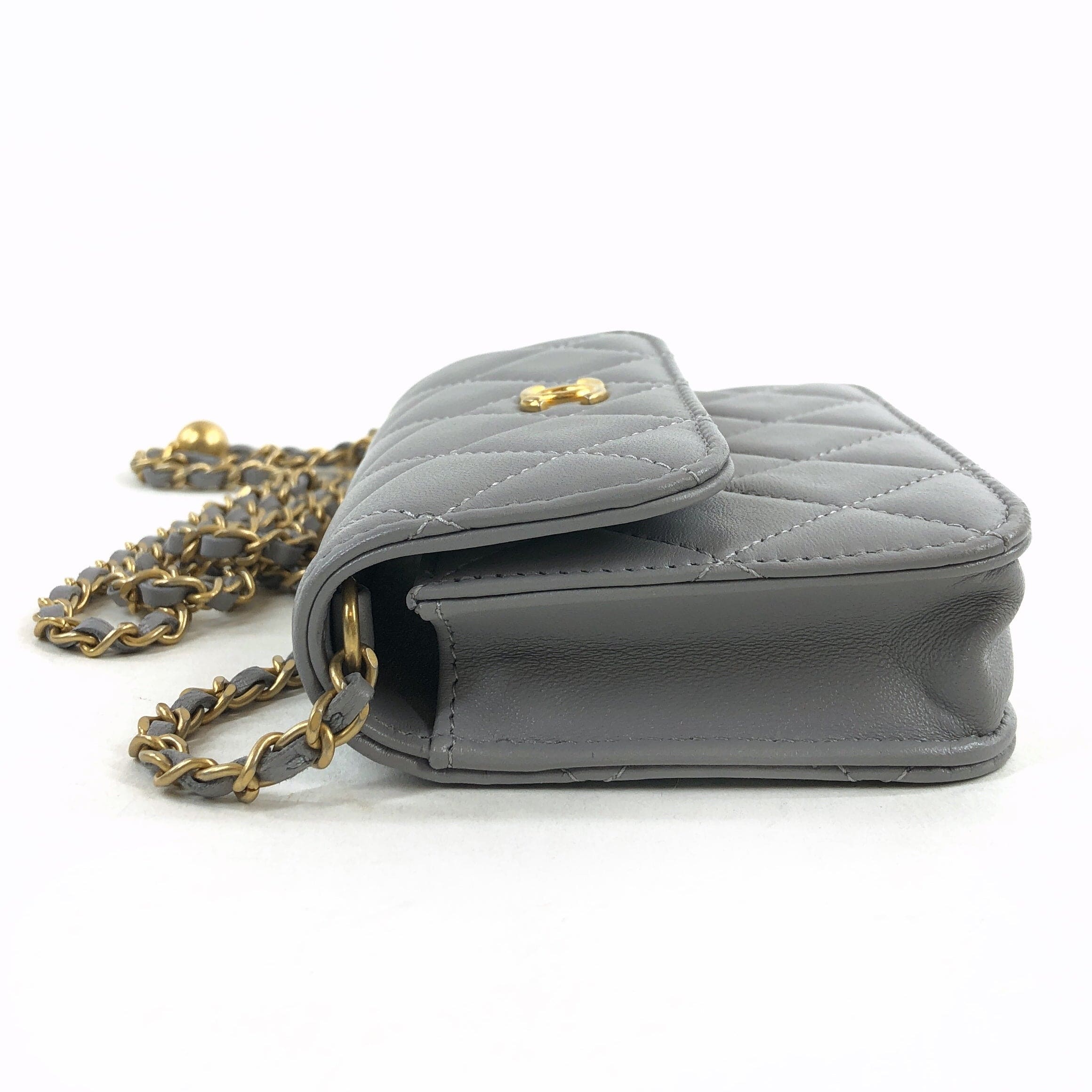 Chanel Matrasse Gray Mini Shoulder Bag With Charm 31st  PXL1483