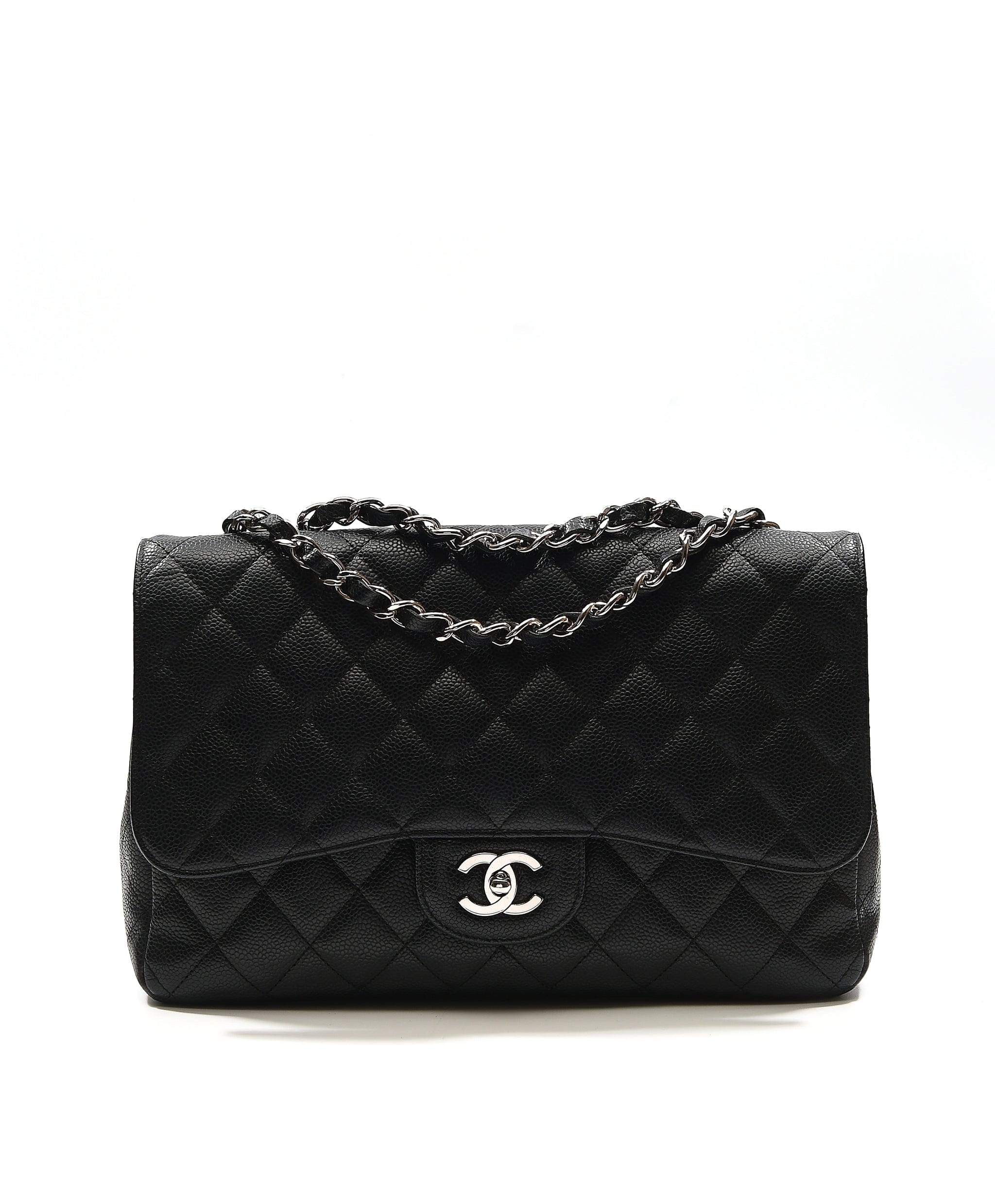 Chanel Preloved Chanel Jumbo Black Caviar SHW SKC1009