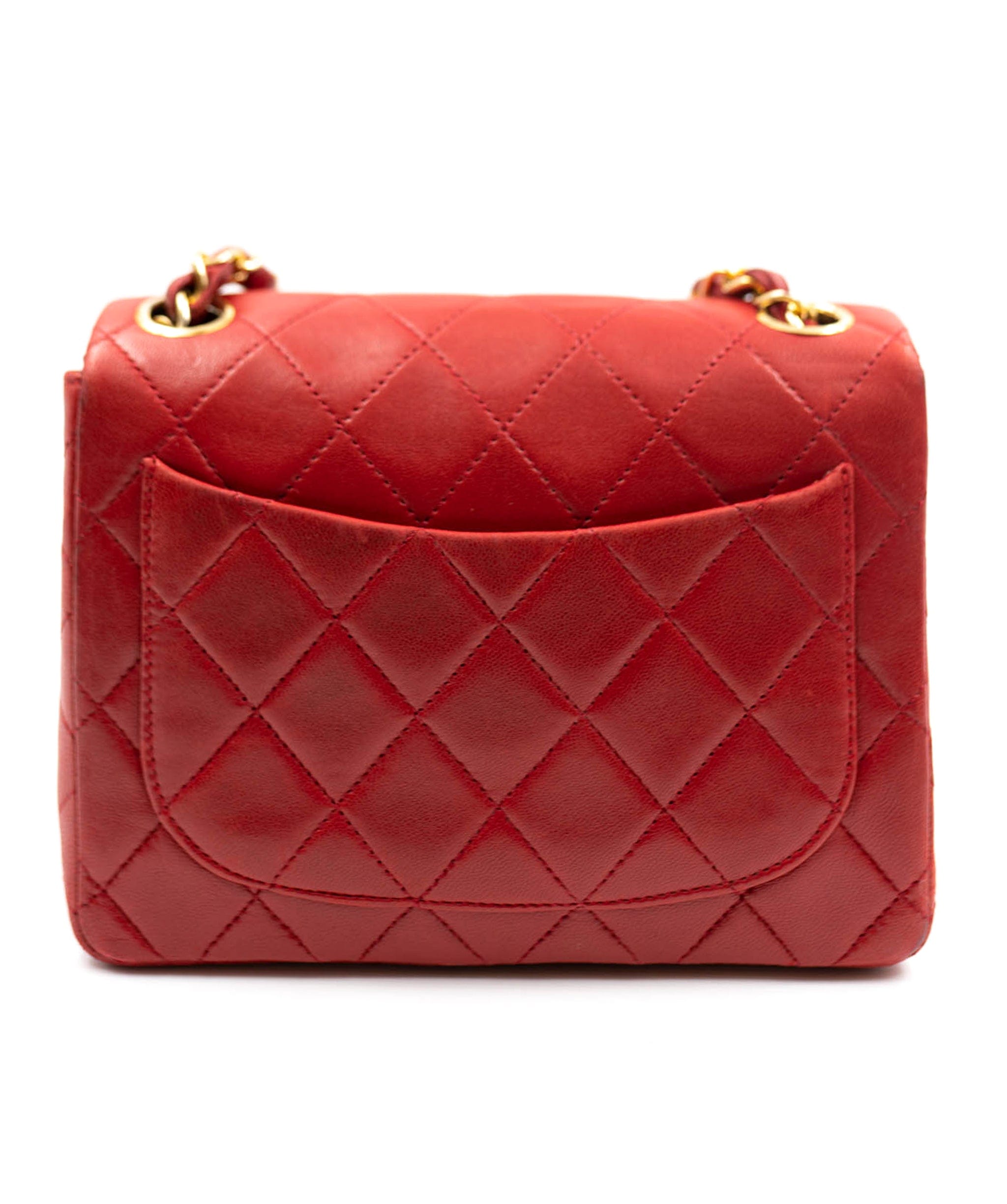 Chanel Rare Chanel red mini square flap UKL1007