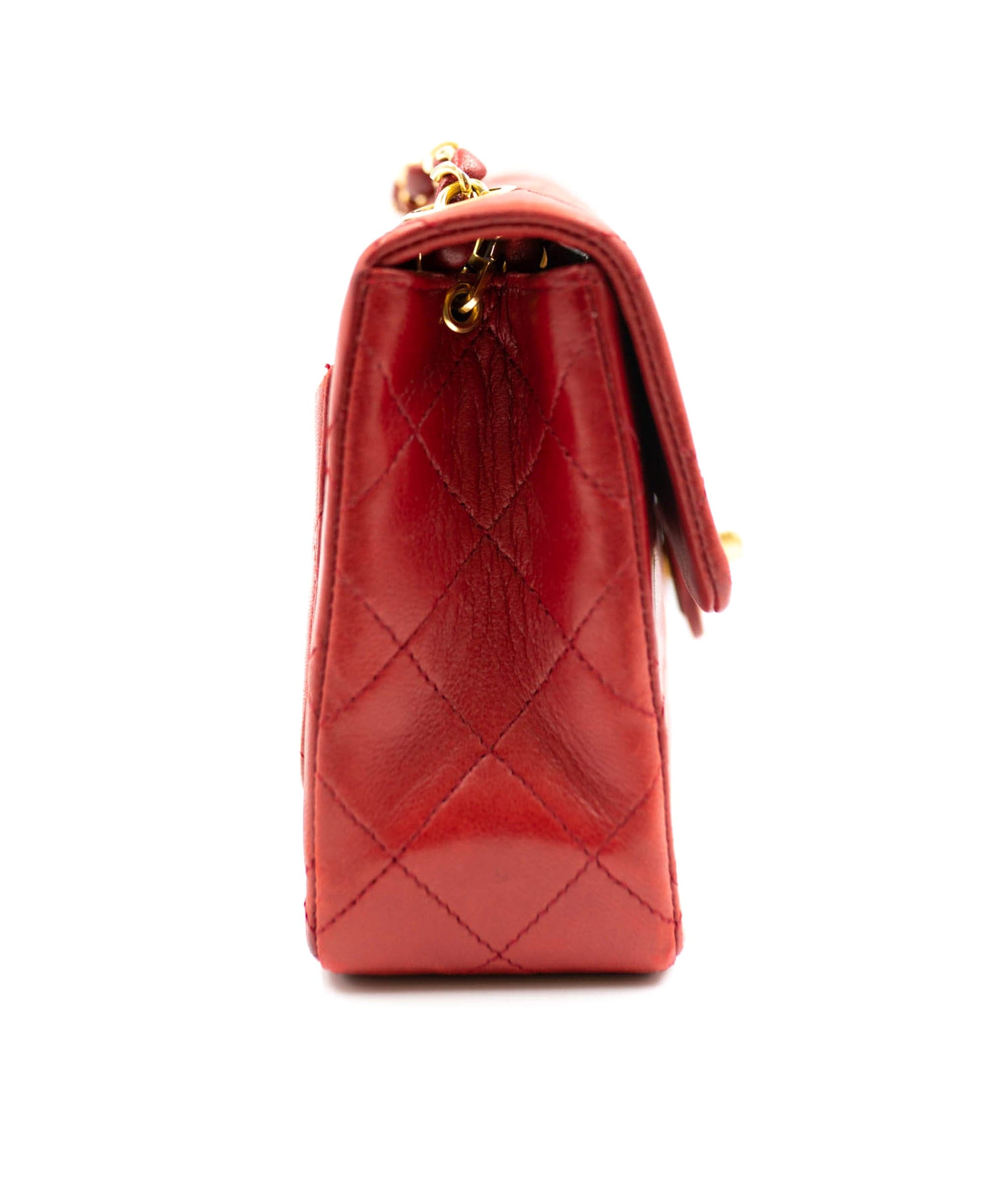 Chanel Rare Chanel red mini square flap UKL1007