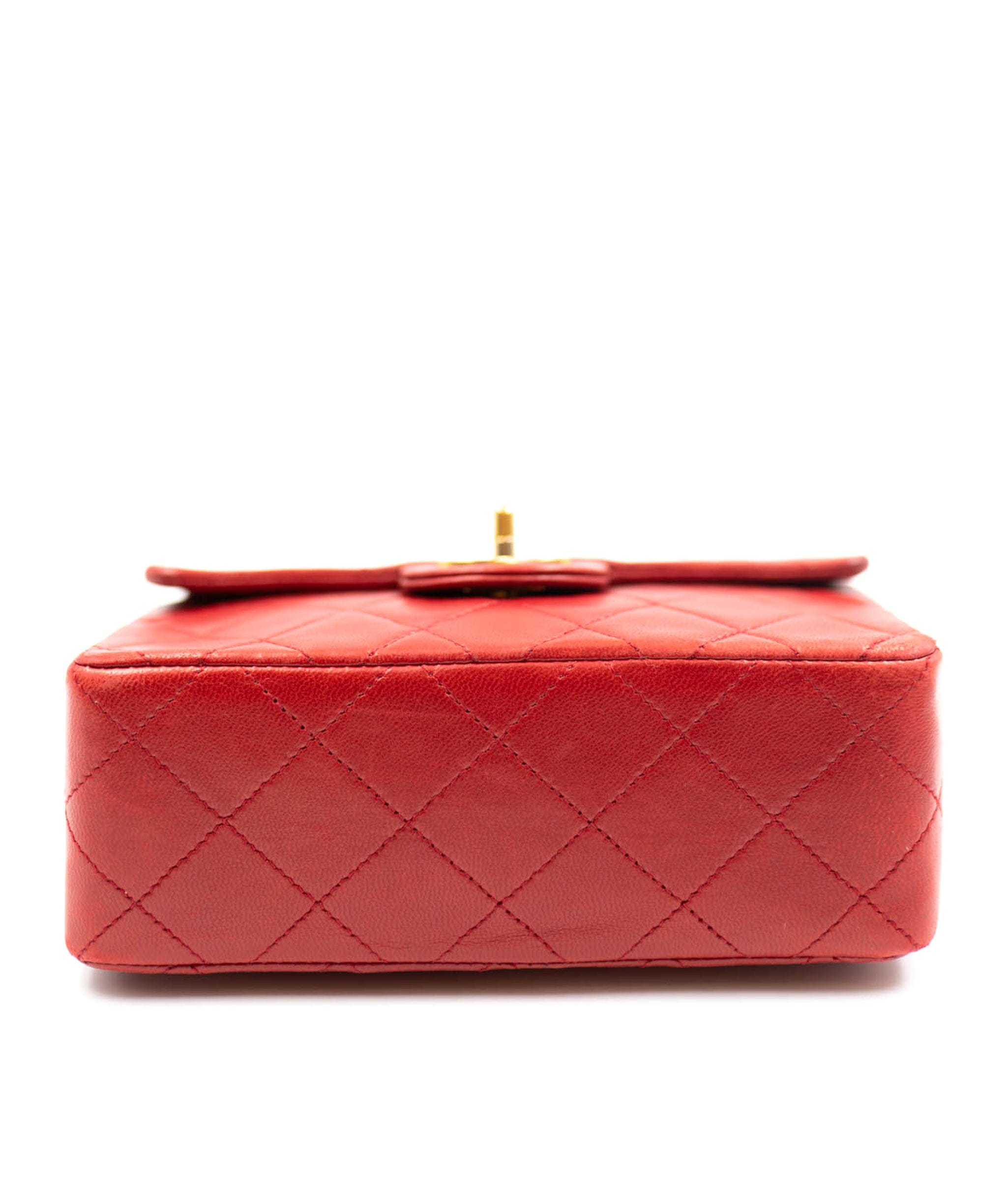 Chanel Rare Chanel red mini square flap UKL1007